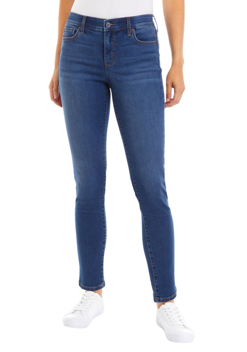 Womens Mid Rise Skinny Jeans
