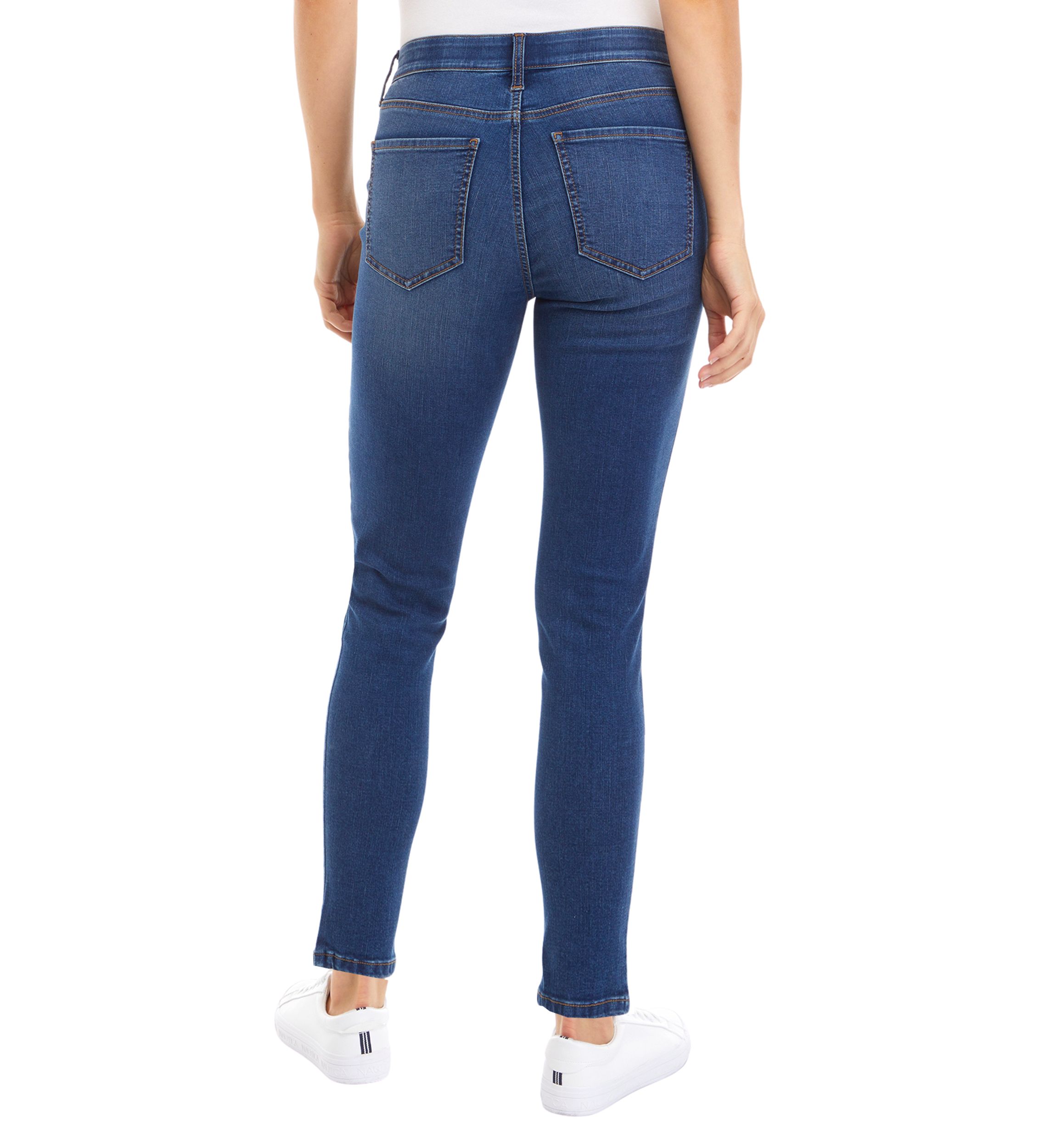 Womens Mid Rise Skinny Jeans
