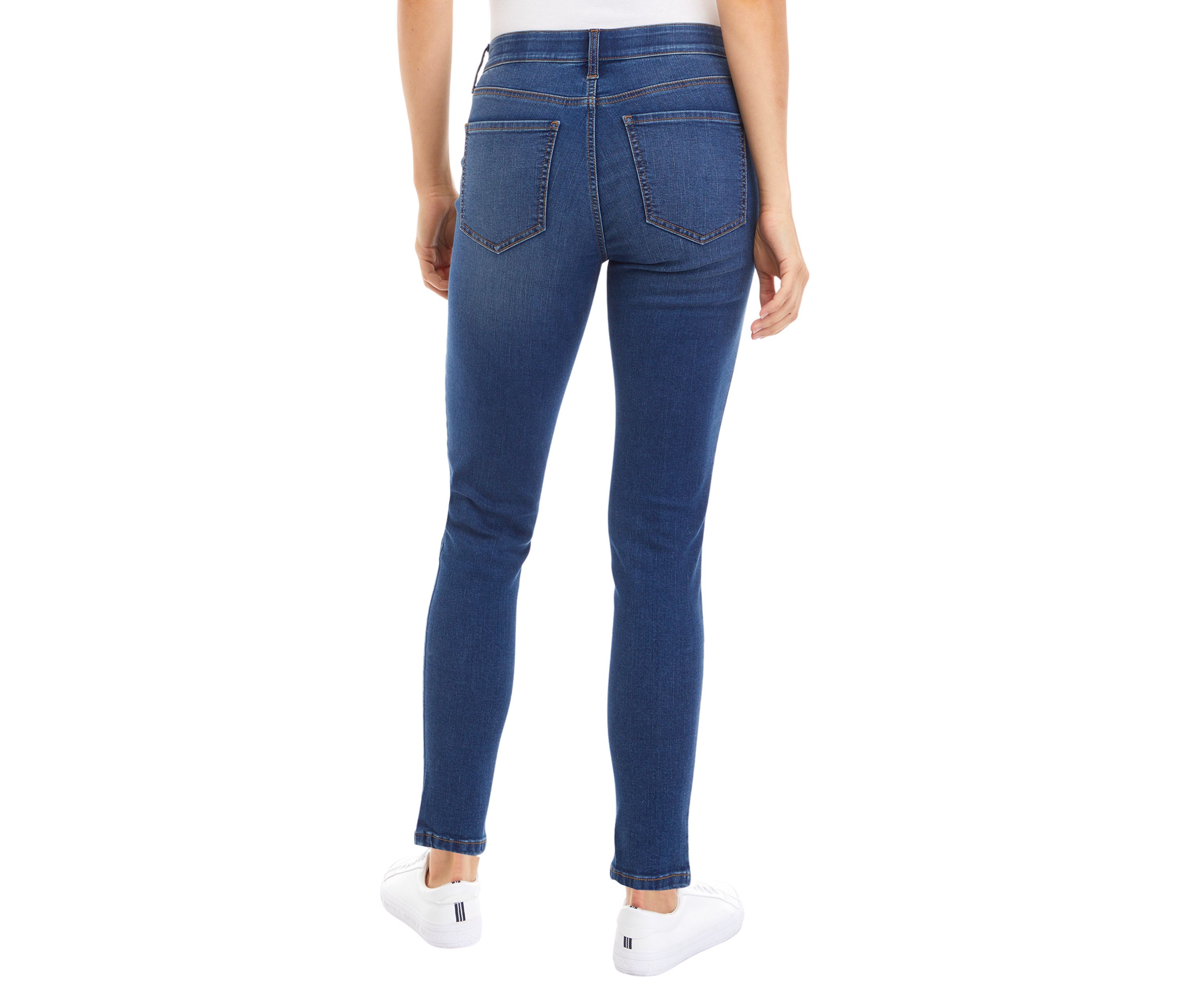 Womens Mid Rise Skinny Jeans