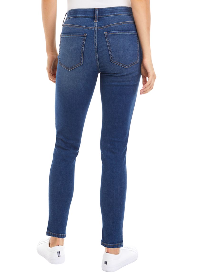 Womens Mid Rise Skinny Jeans