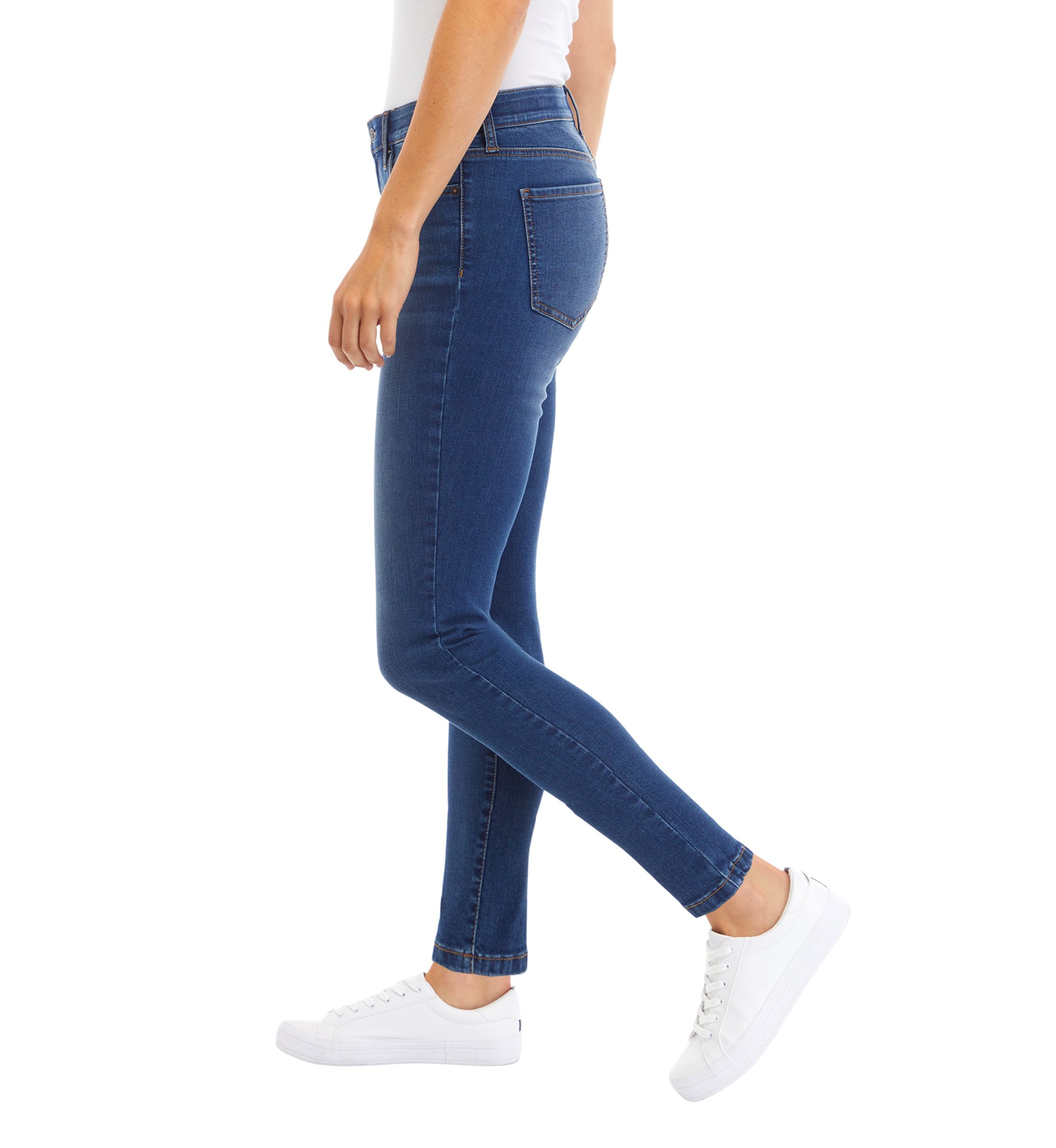 Womens Mid Rise Skinny Jeans
