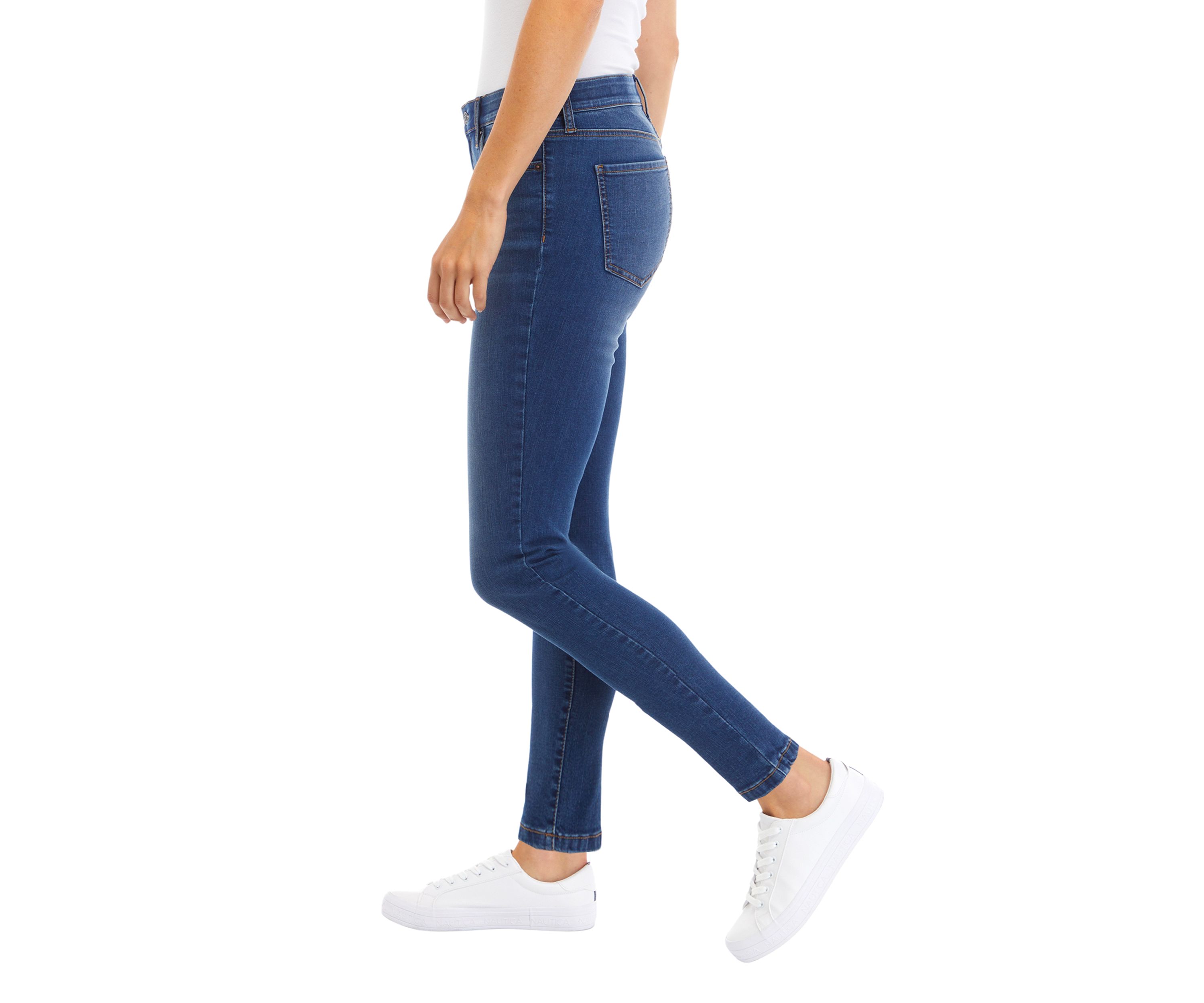 Womens Mid Rise Skinny Jeans
