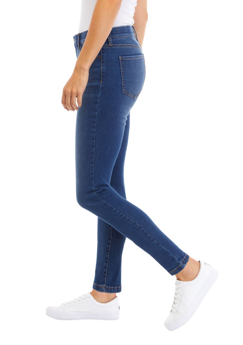 Womens Mid Rise Skinny Jeans