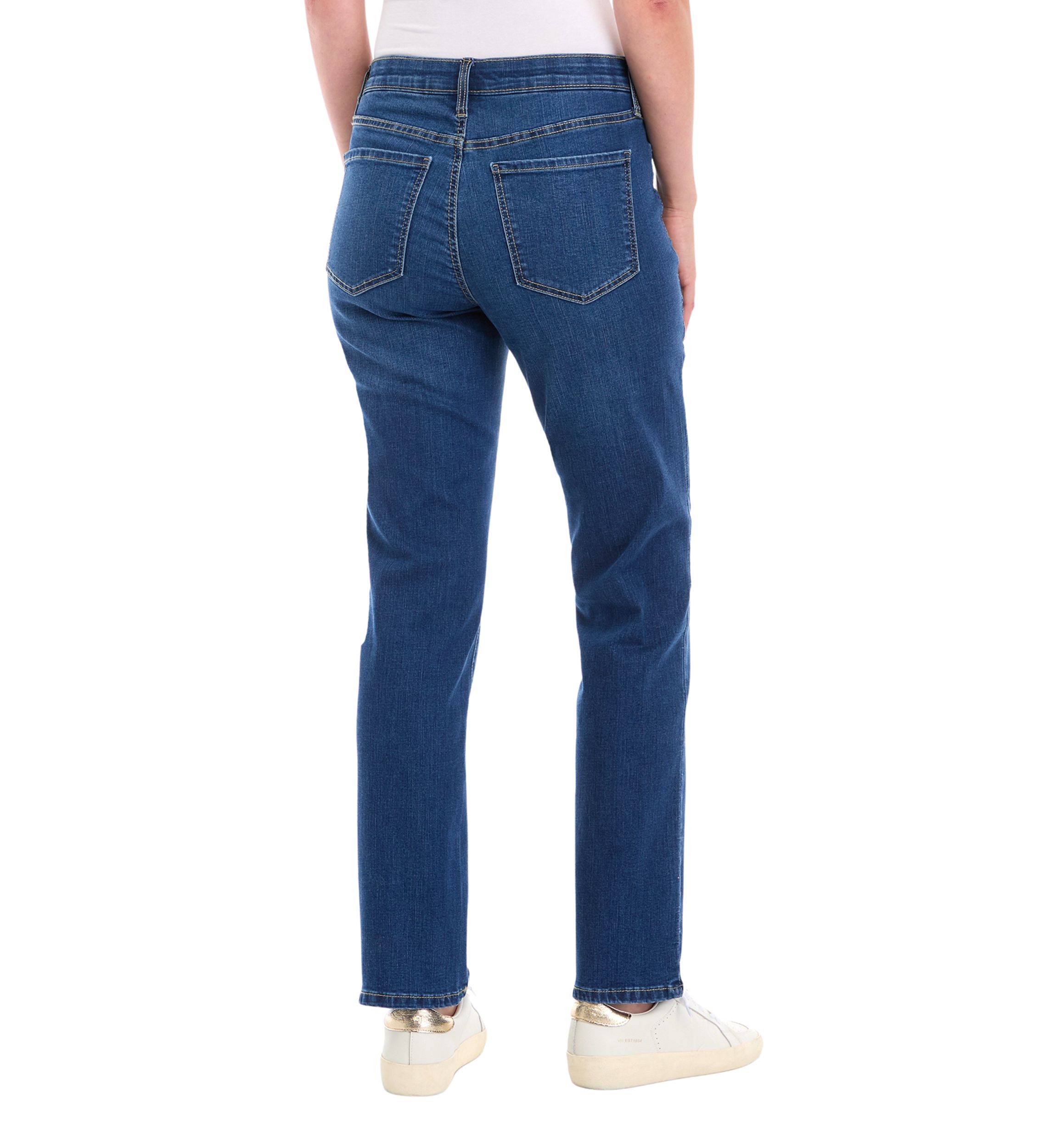 Womens Mid Rise Straight Jeans 