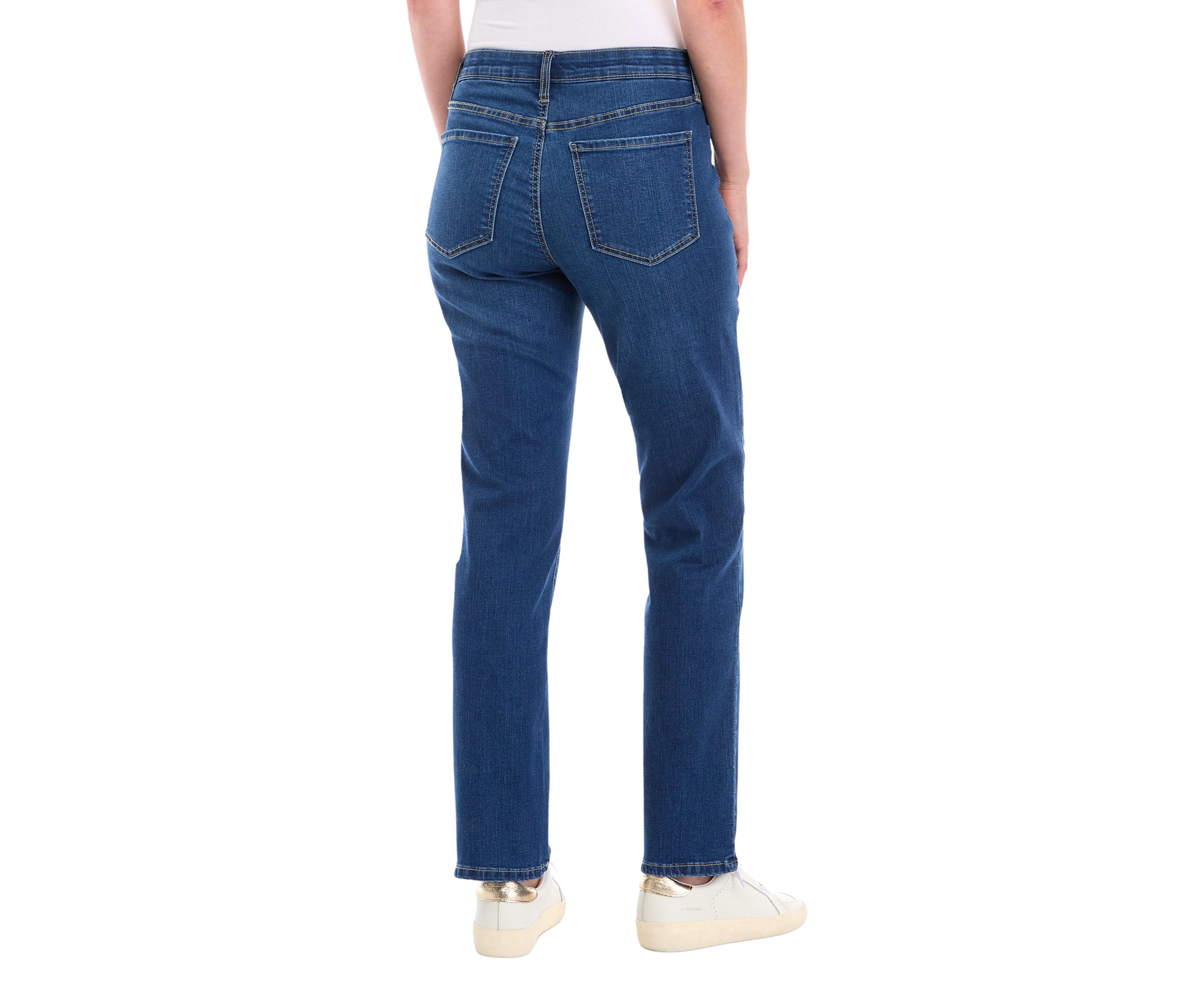 Womens Mid Rise Straight Jeans 