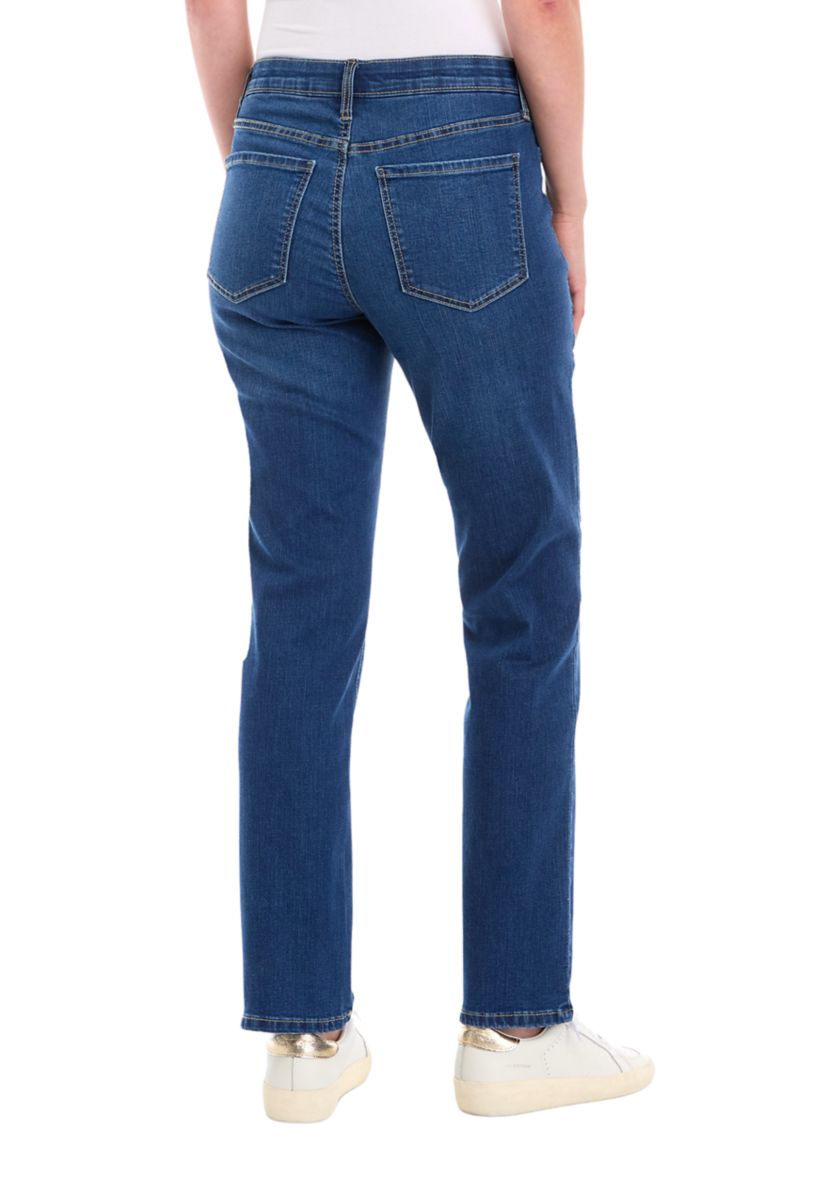 Womens Mid Rise Straight Jeans 