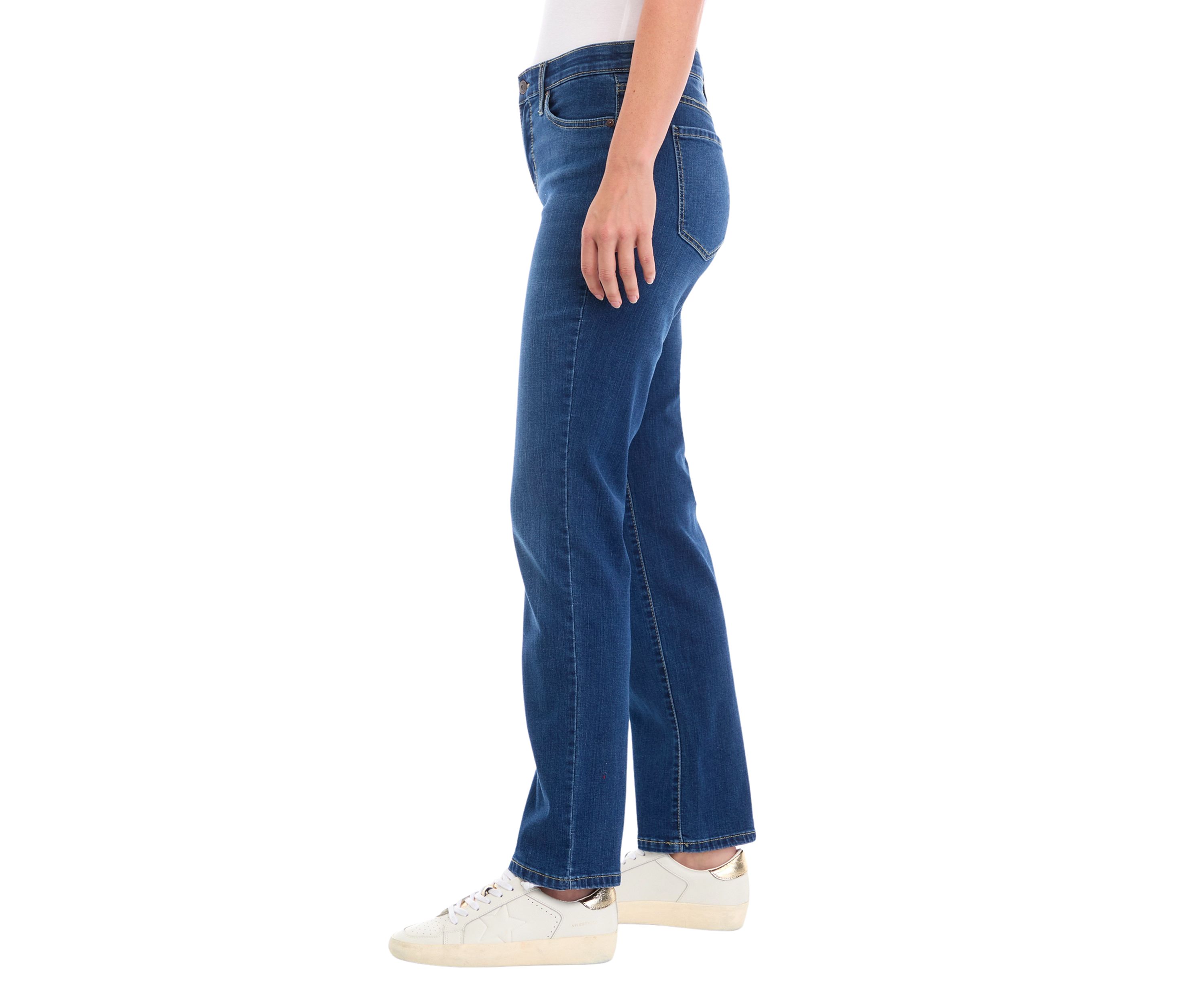 Womens Mid Rise Straight Jeans 