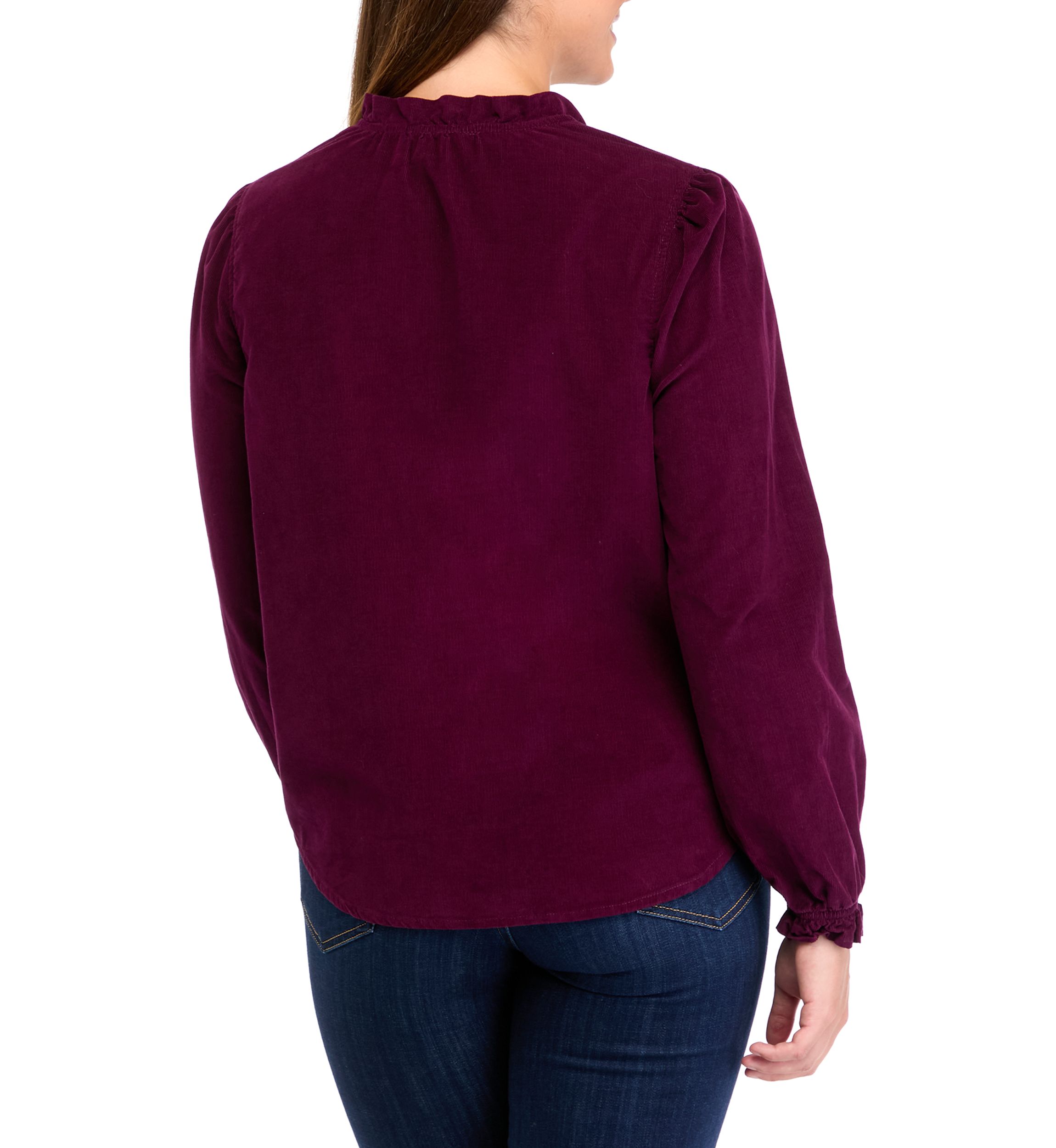 Womens Long Sleeve Corduroy Button Down Top