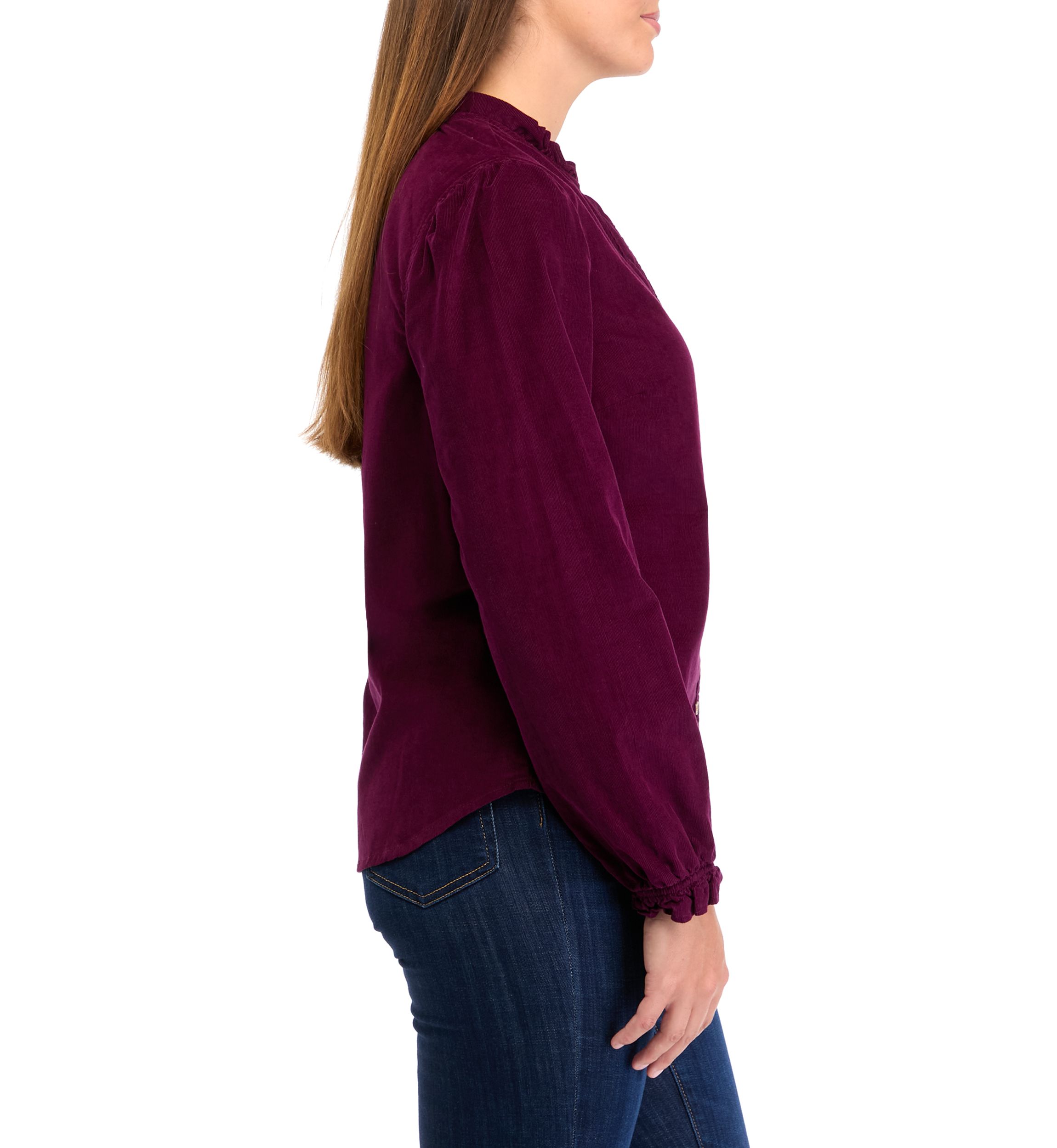 Womens Long Sleeve Corduroy Button Down Top