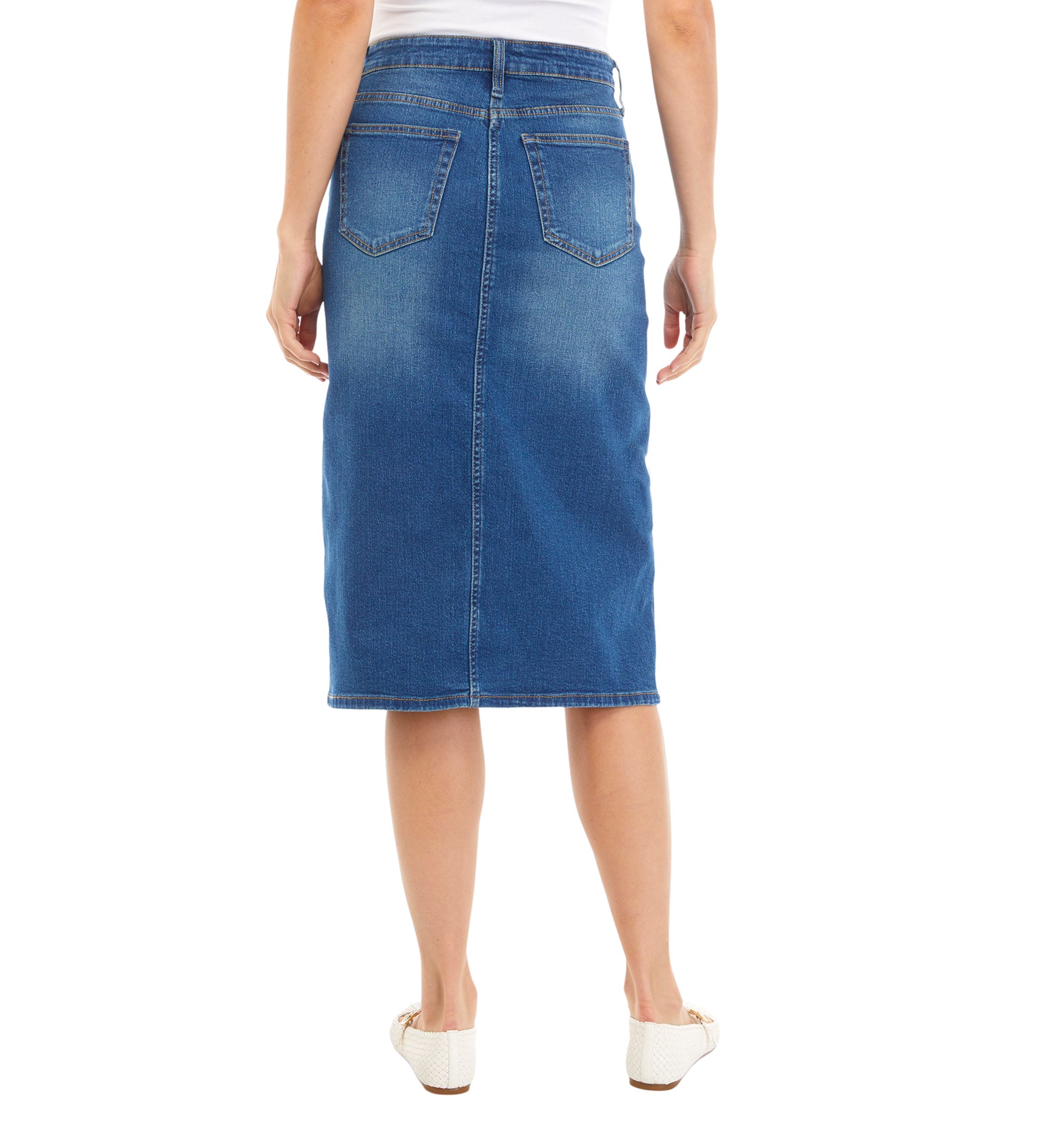 Womens Split Front Midi Skirt