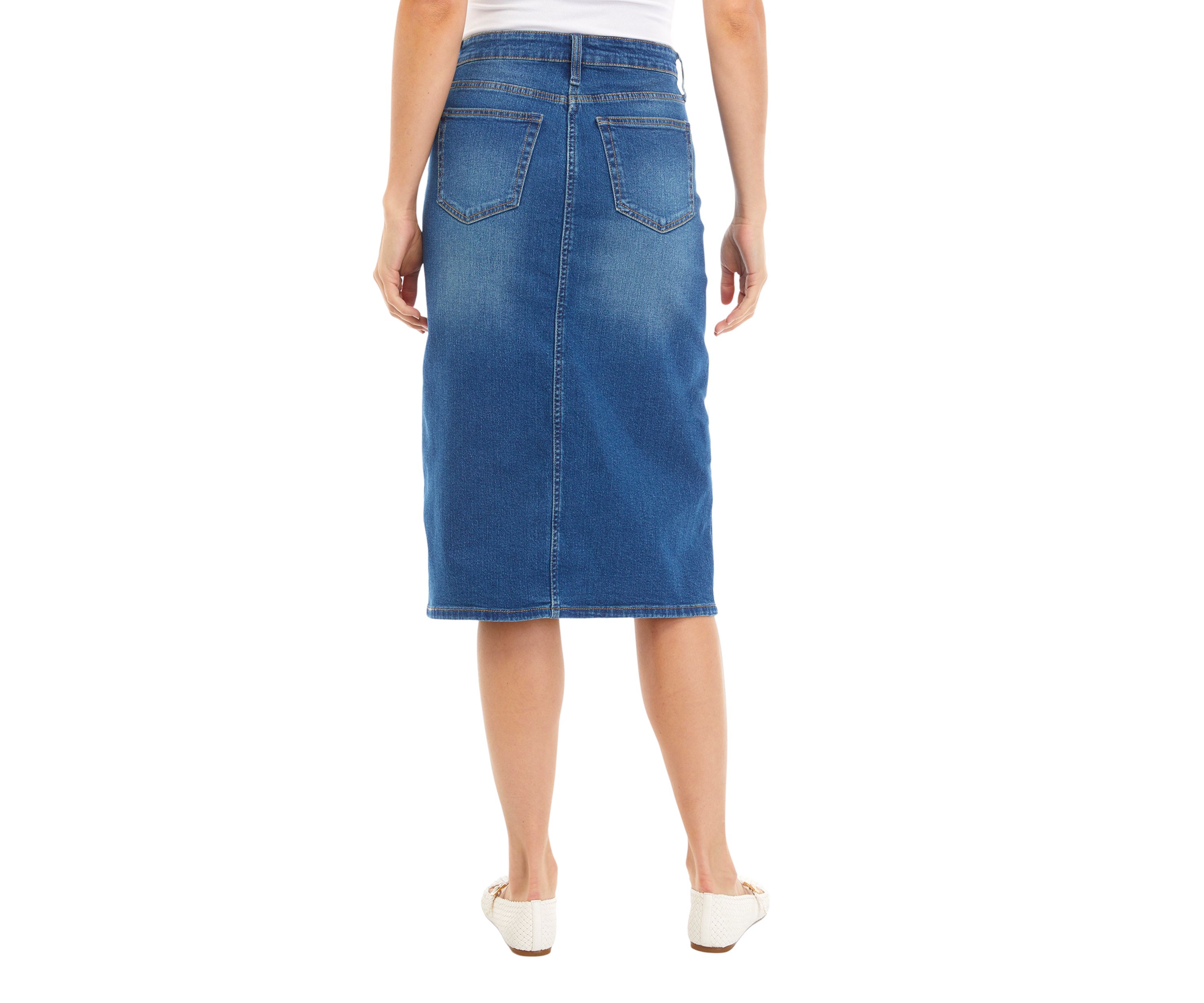 Womens Split Front Midi Skirt