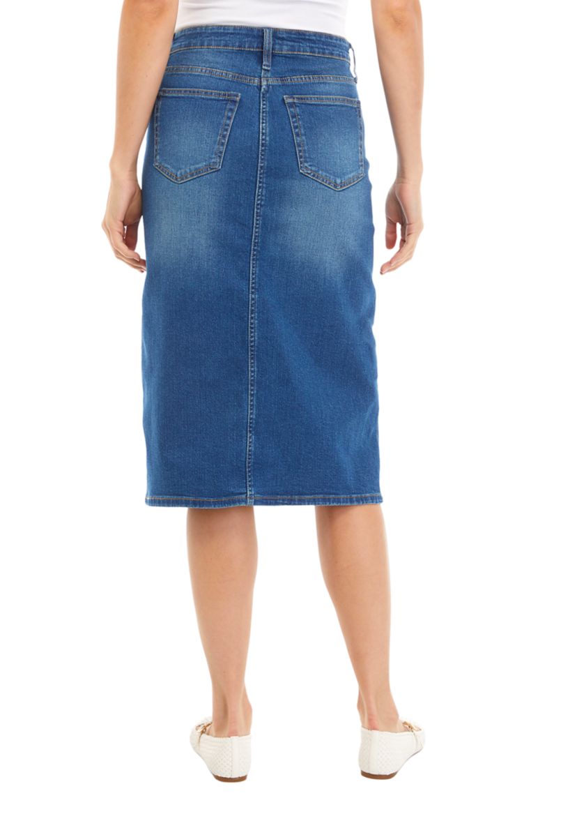 Womens Split Front Midi Skirt