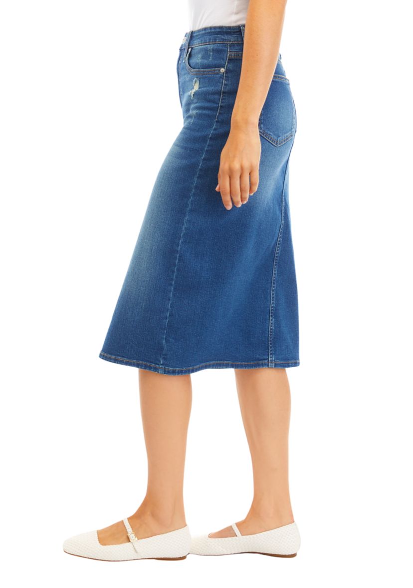 Womens Split Front Midi Skirt