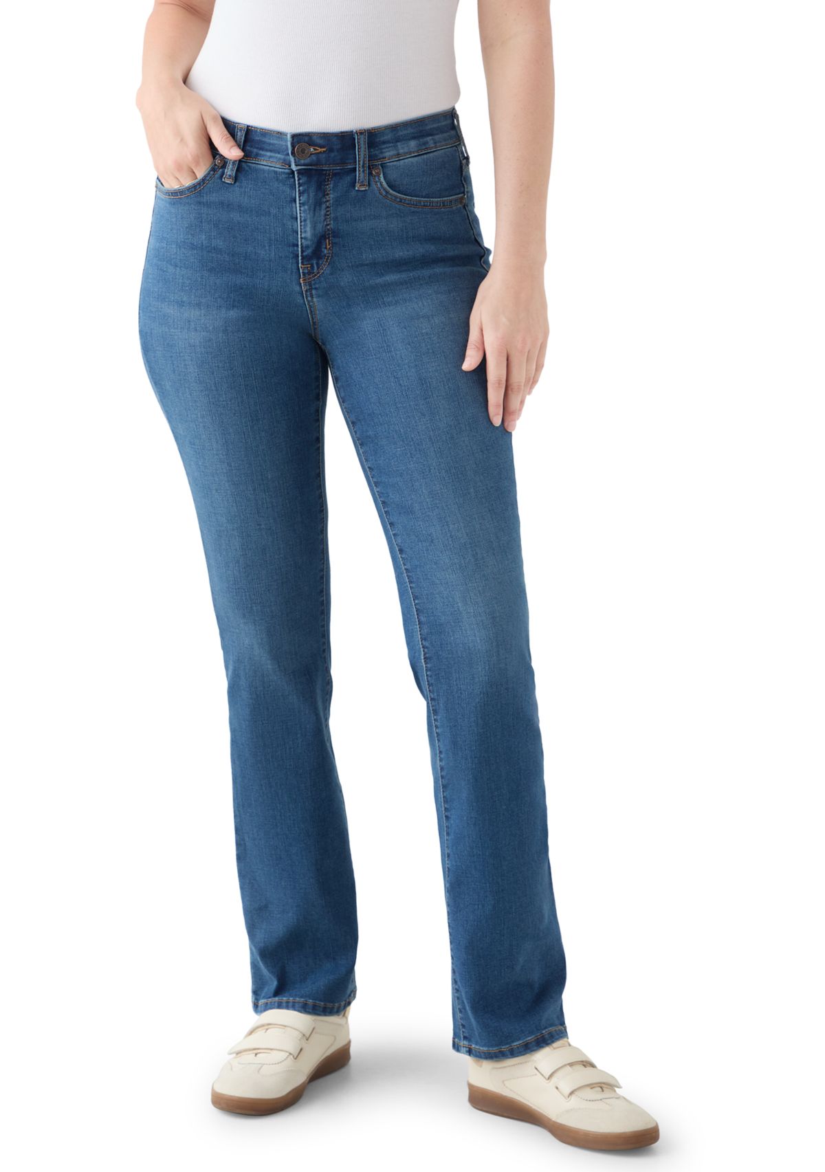 Womens Mid Rise Bootcut Jeans 