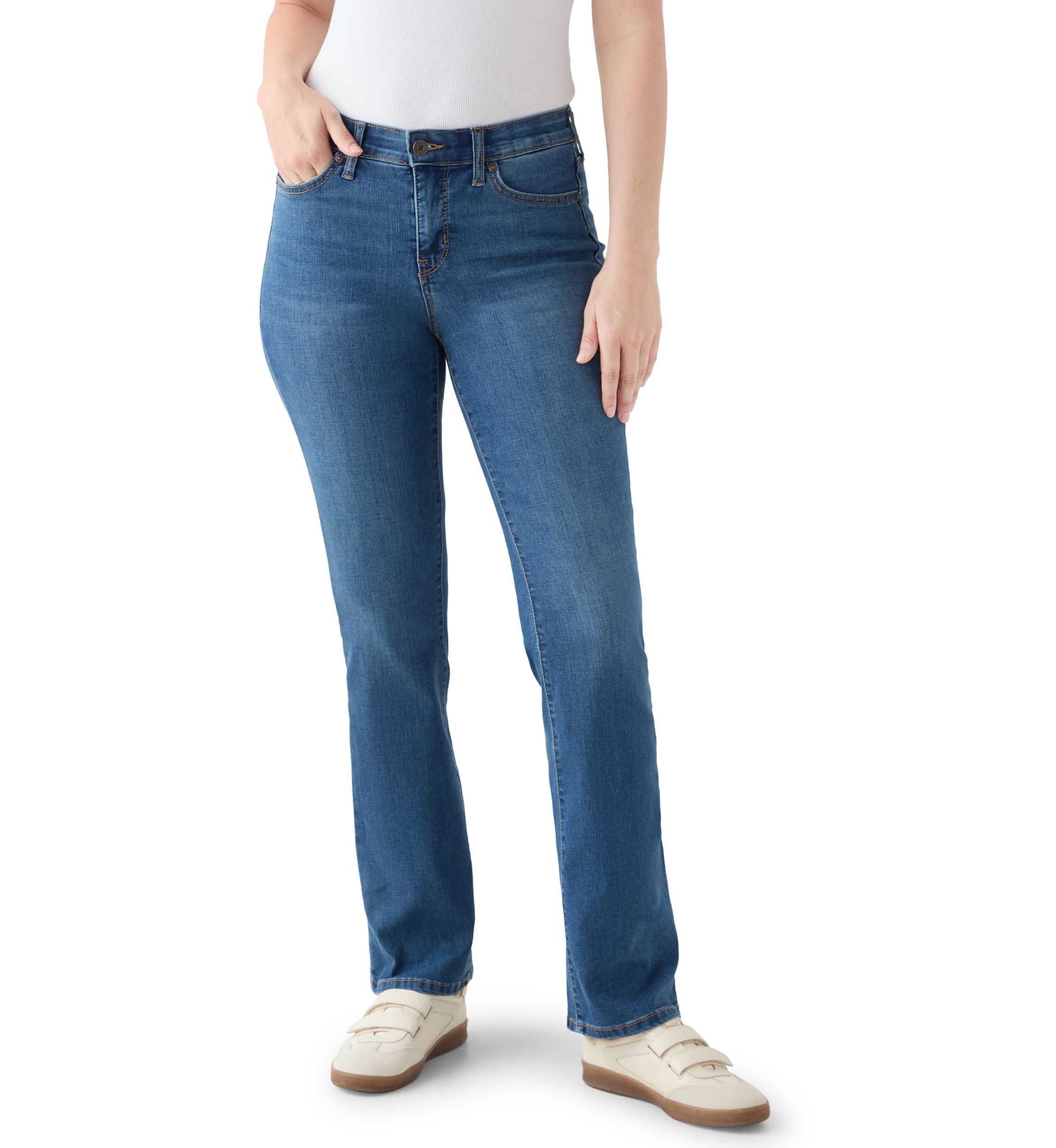 Womens Mid Rise Bootcut Jeans 