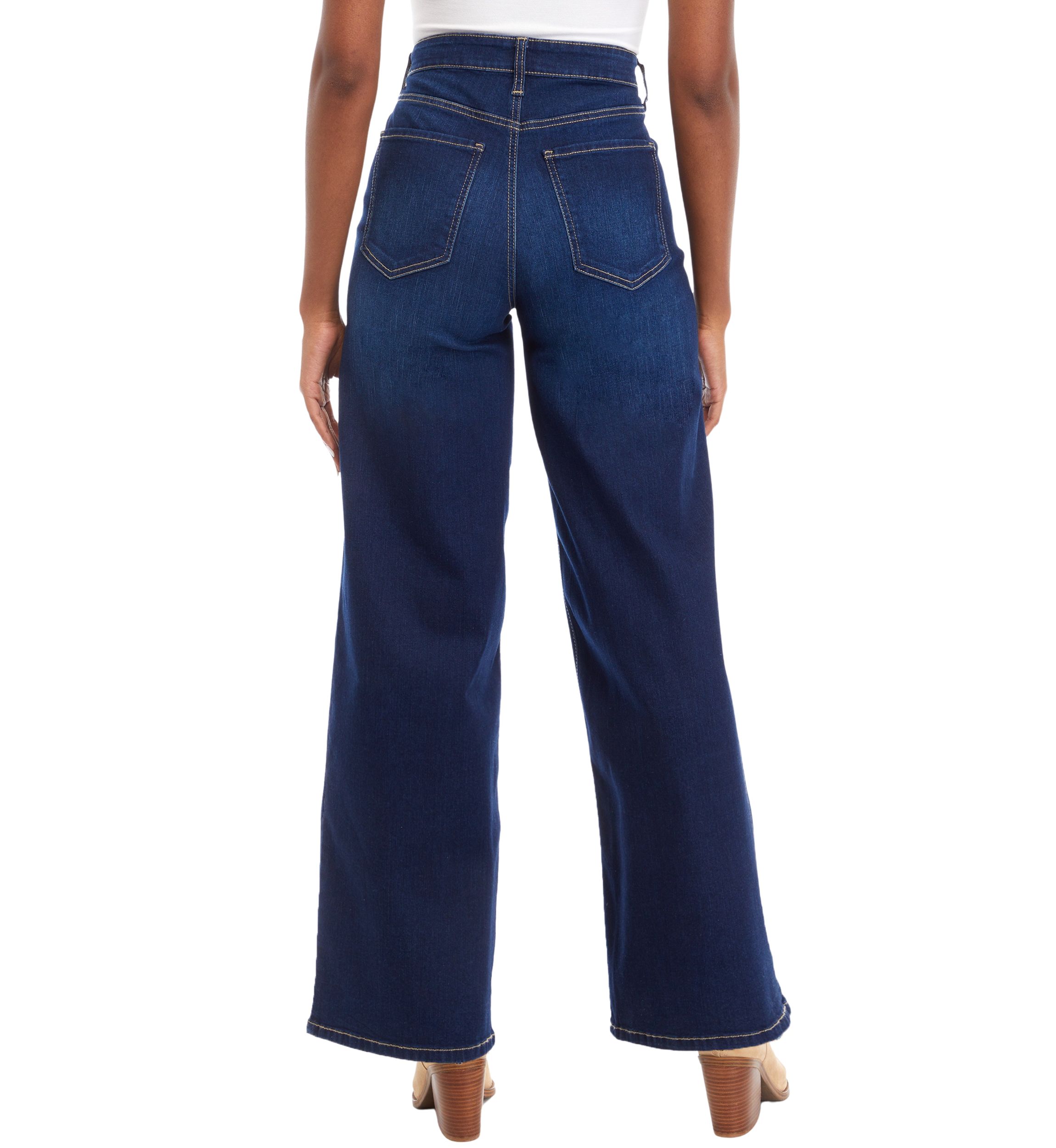 Womens High Rise Wide Leg Jeans