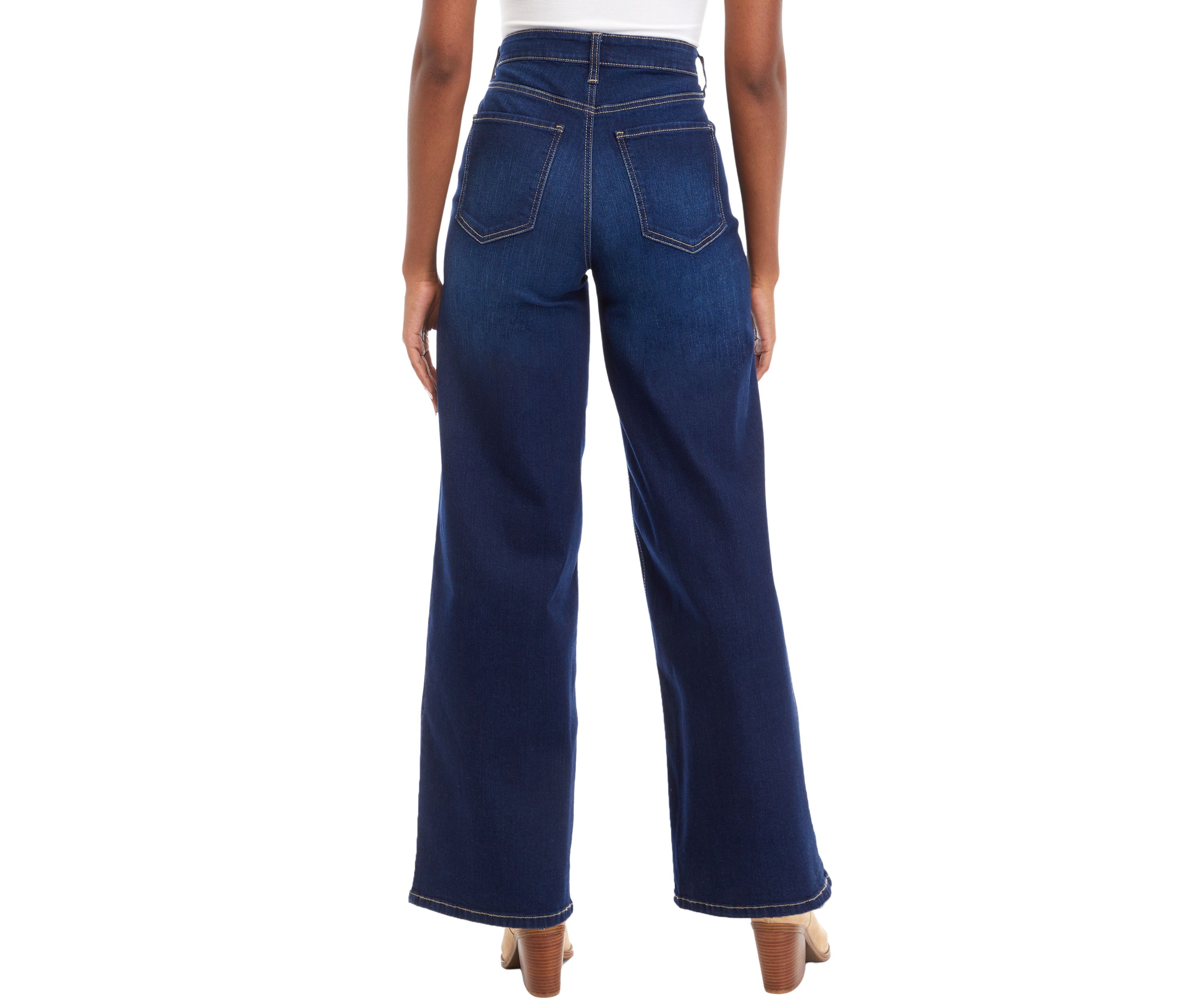 Womens High Rise Wide Leg Jeans