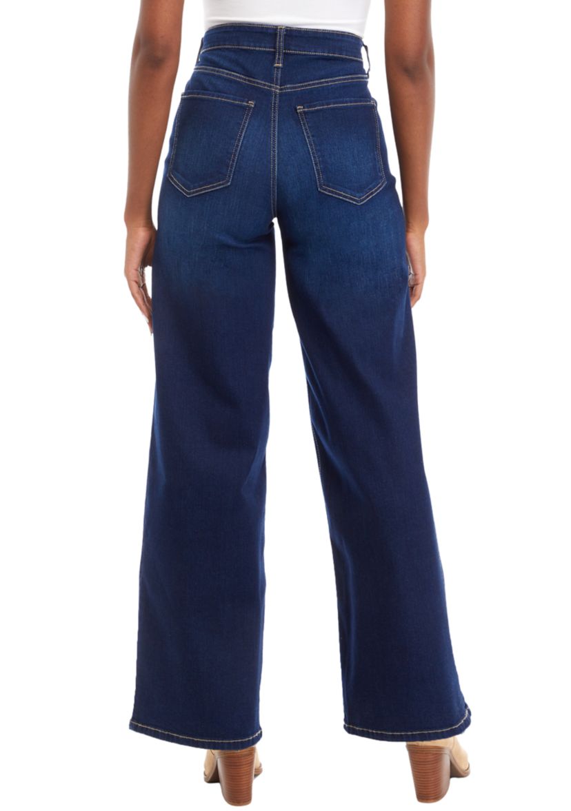 Womens High Rise Wide Leg Jeans
