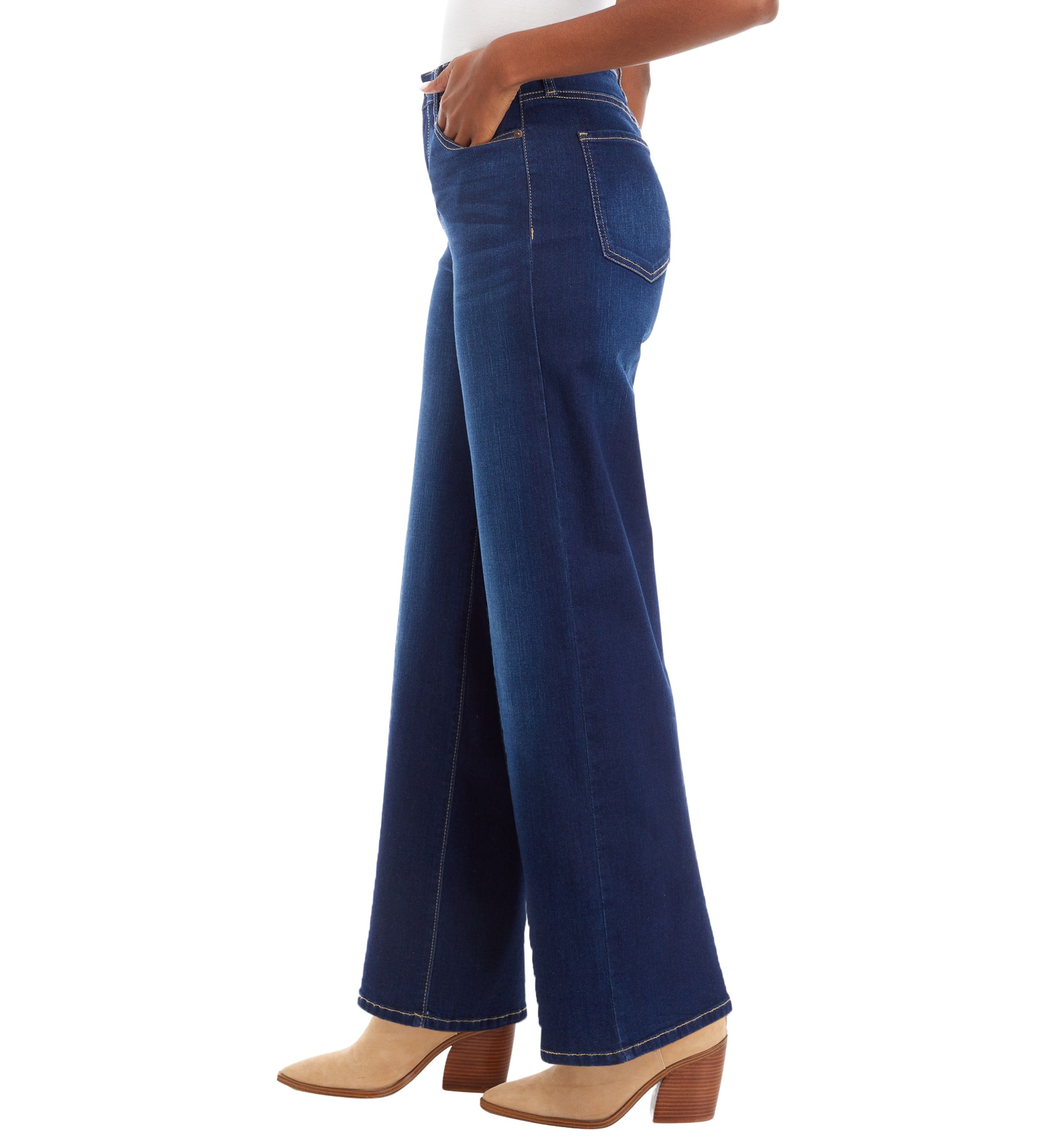 Womens High Rise Wide Leg Jeans