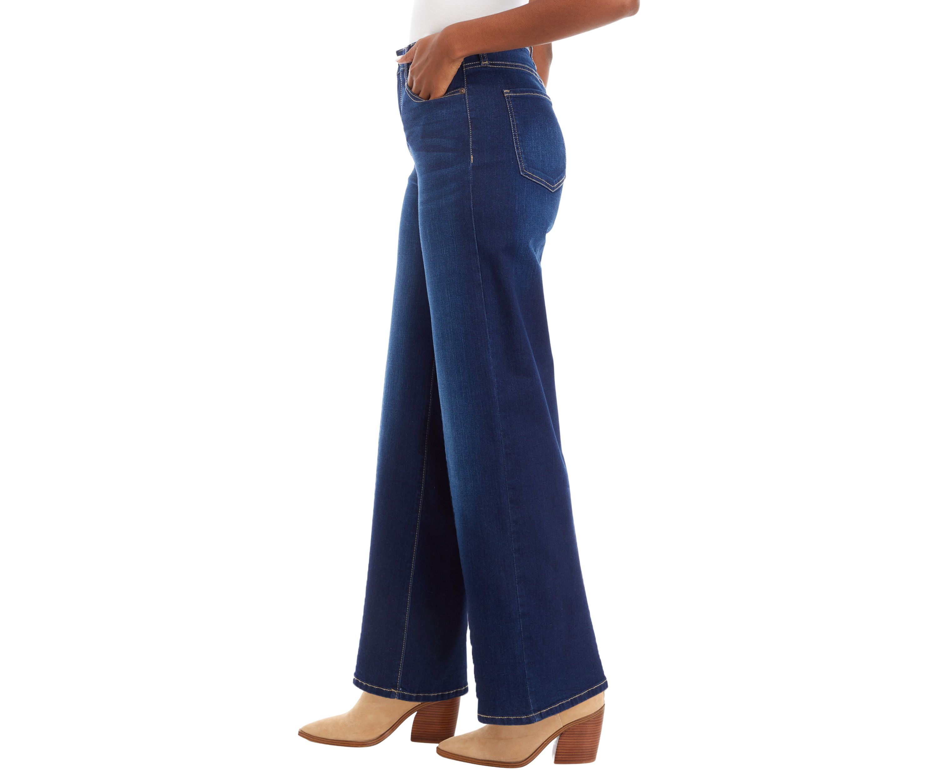 Womens High Rise Wide Leg Jeans