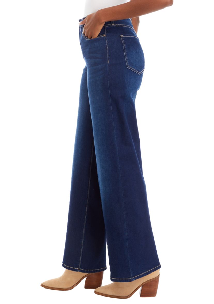 Womens High Rise Wide Leg Jeans