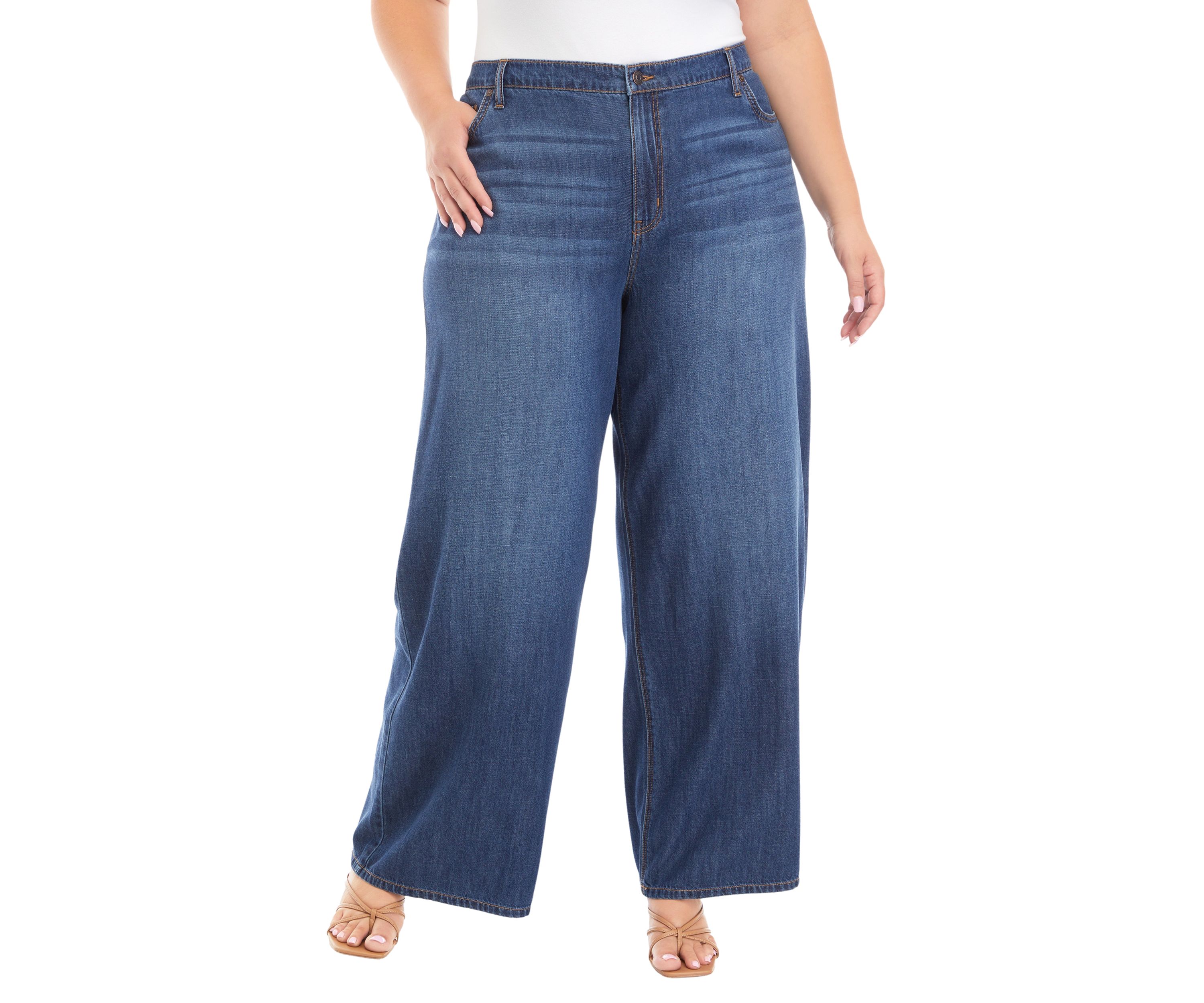 Plus Size Wide Leg Soft Jeans