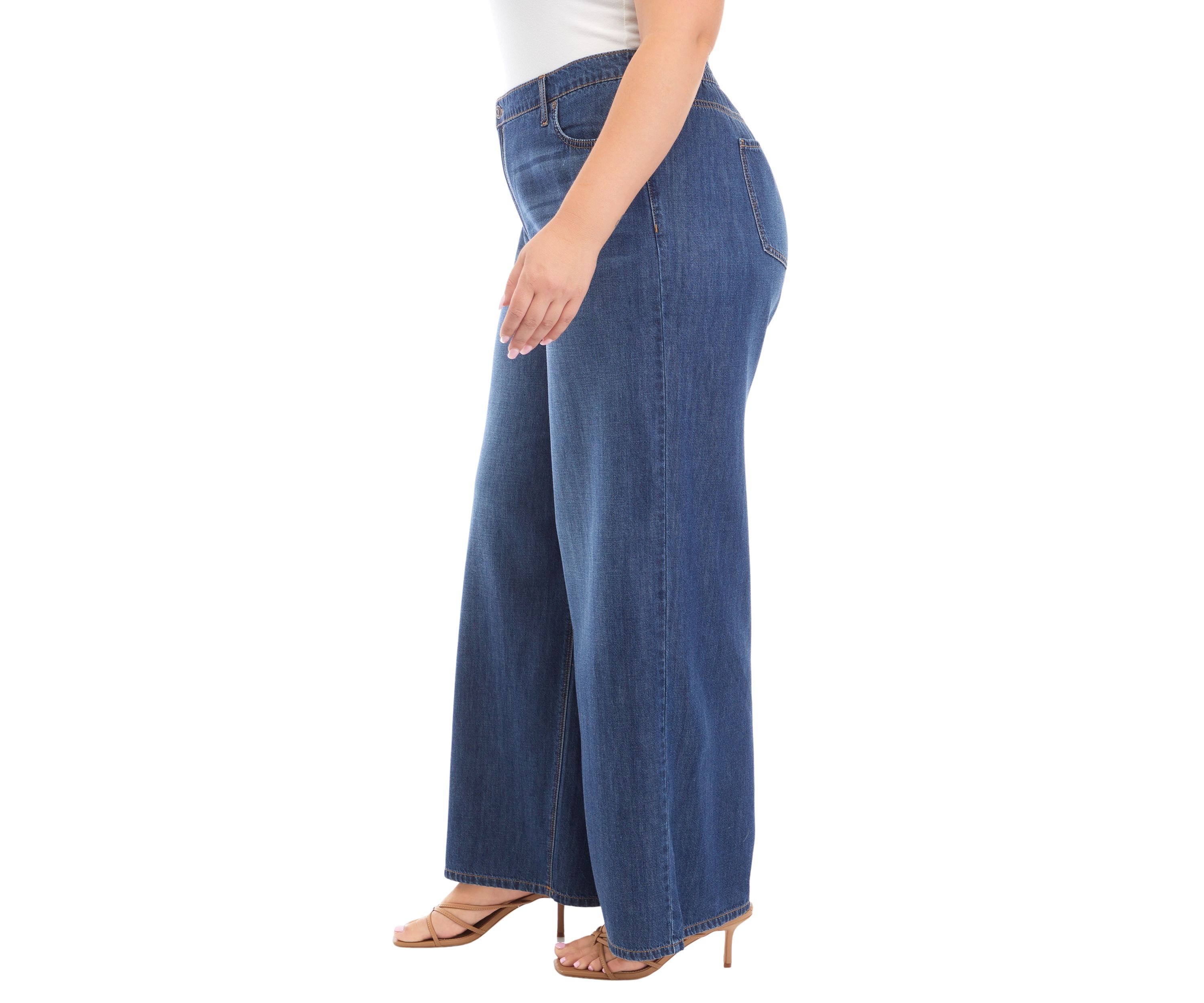 Plus Size Wide Leg Soft Jeans
