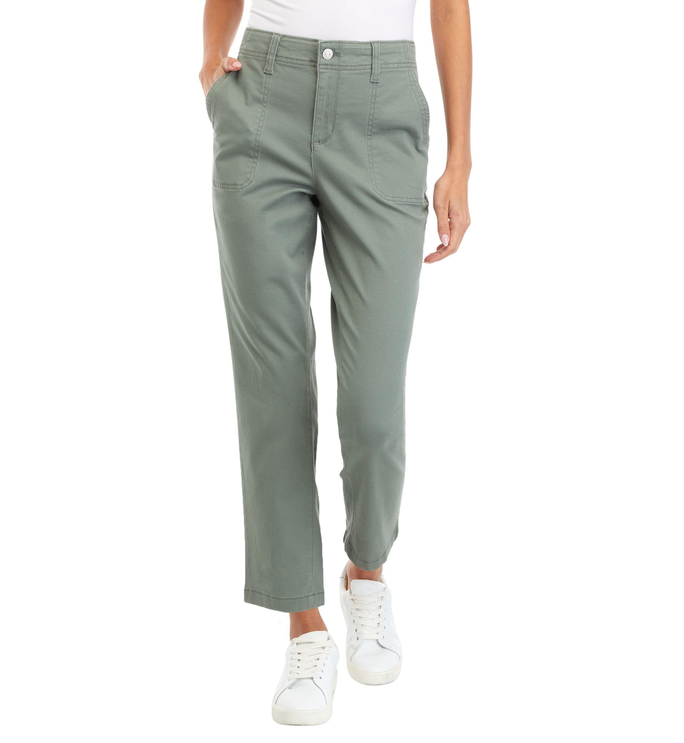 Petite High Rise Slim Straight Utility Pants