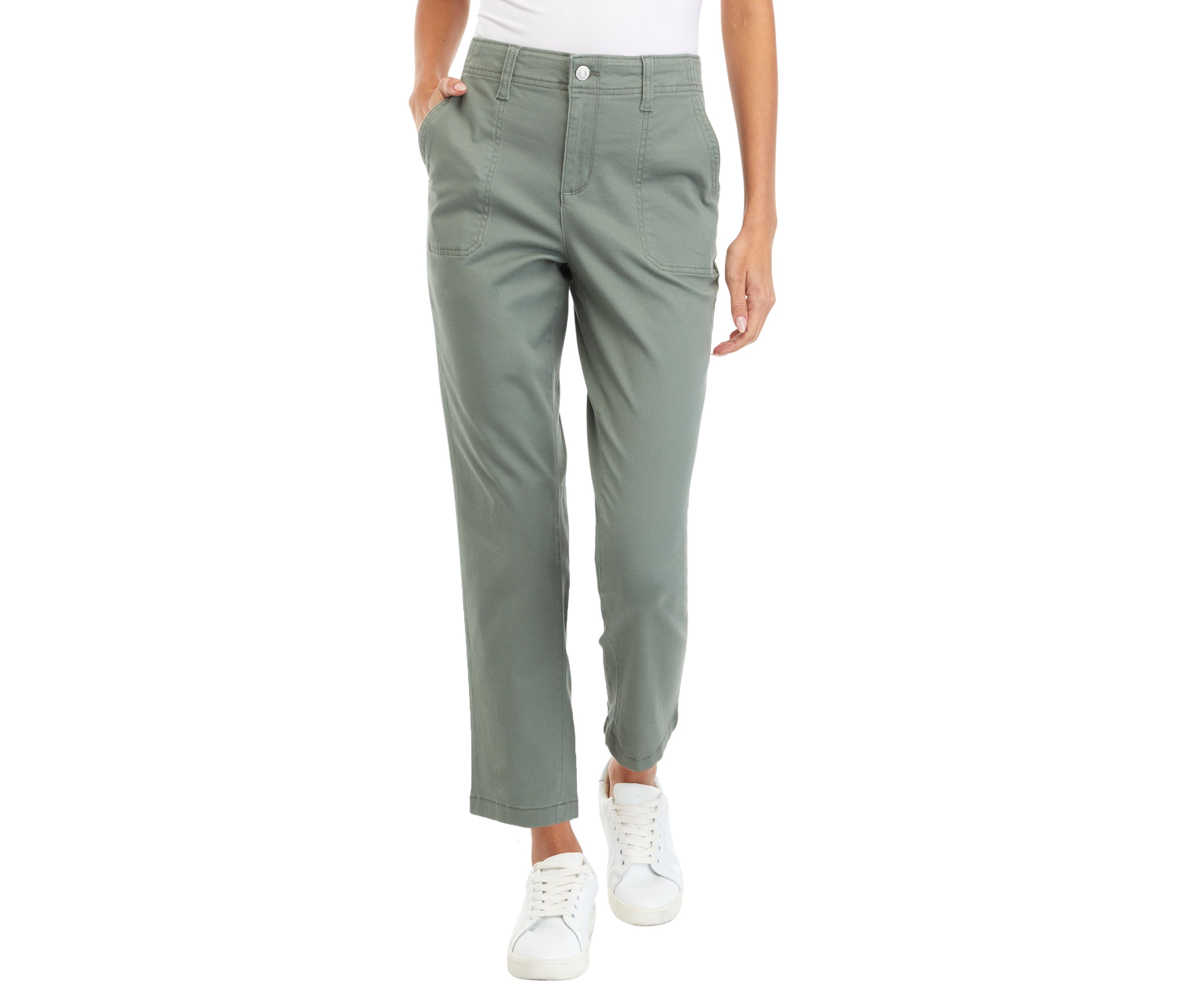 Petite High Rise Slim Straight Utility Pants