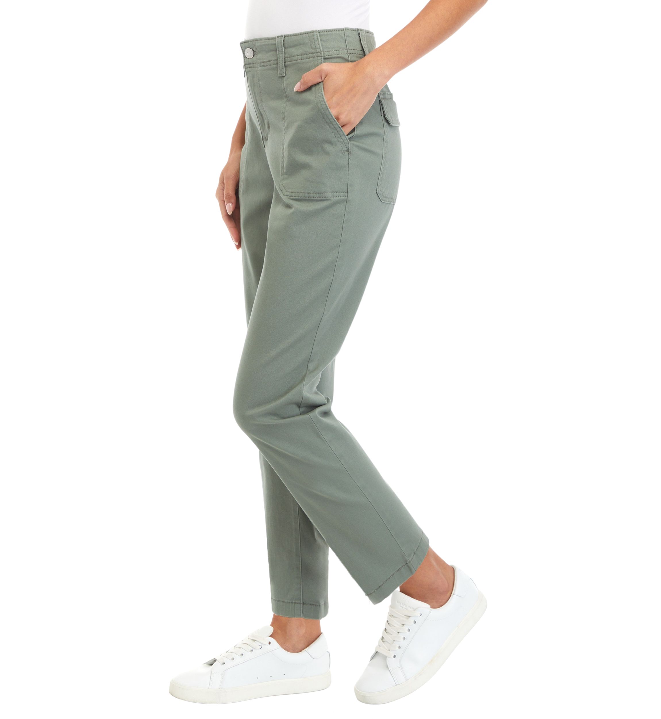 Petite High Rise Slim Straight Utility Pants