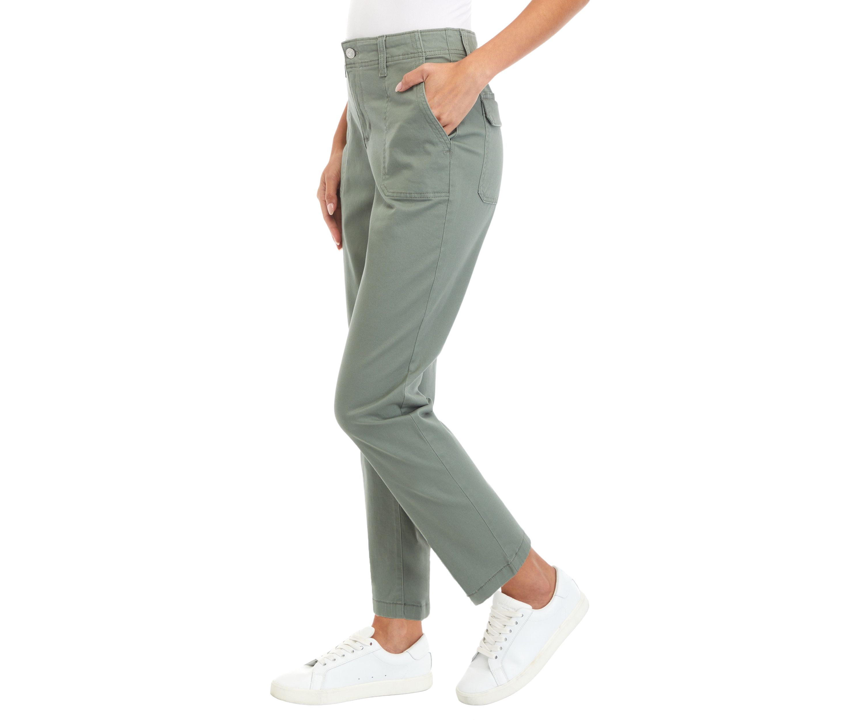 Petite High Rise Slim Straight Utility Pants