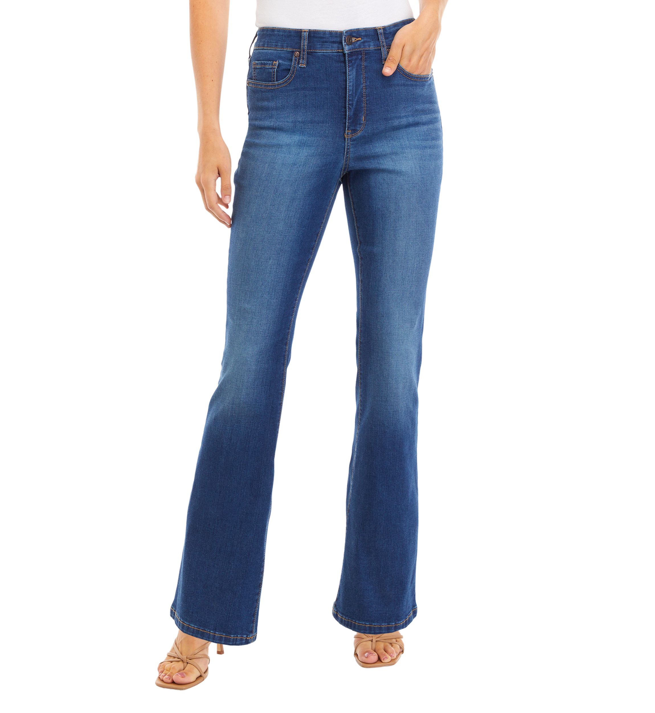 Womens High Rise Flare Jeans