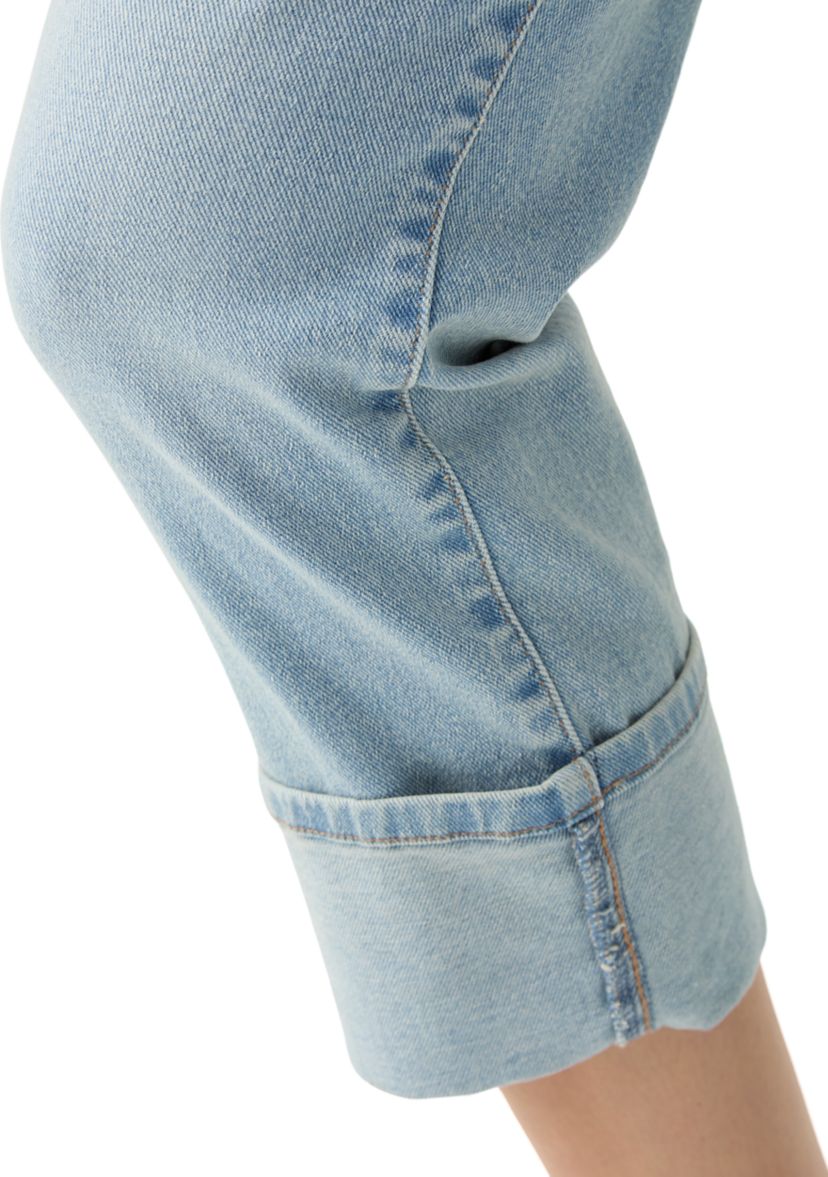 Womens High Rise Wide Cuff Straight Jeans