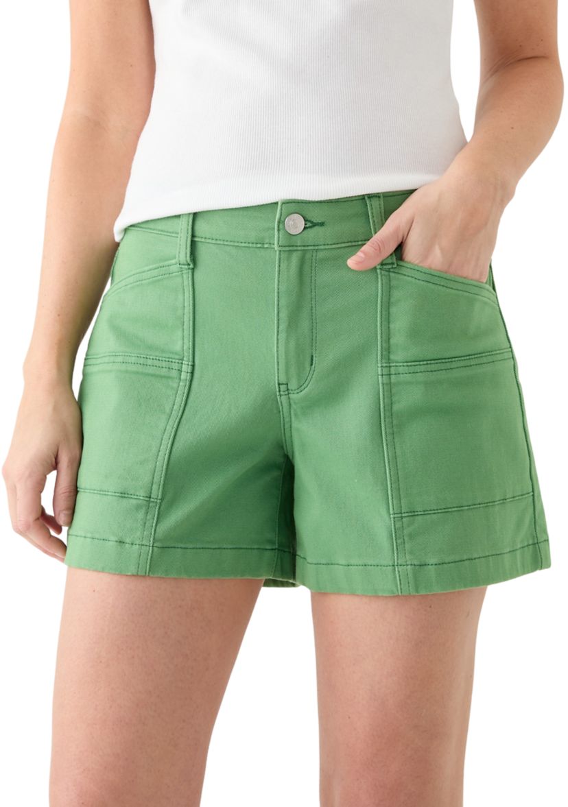 Womens Mid Rise Utility Shorts