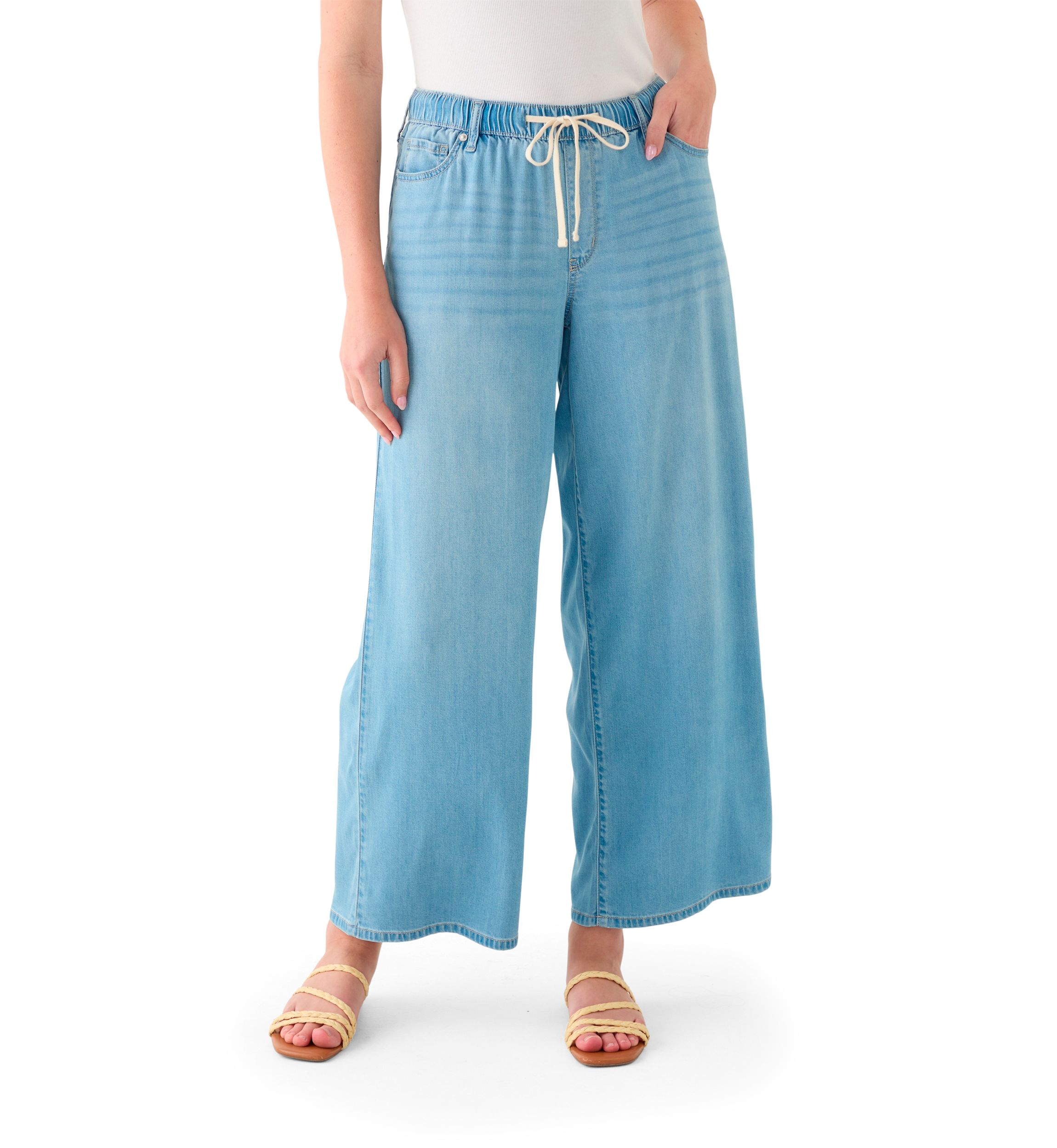 Womens Soft Drape Wide Leg Pants