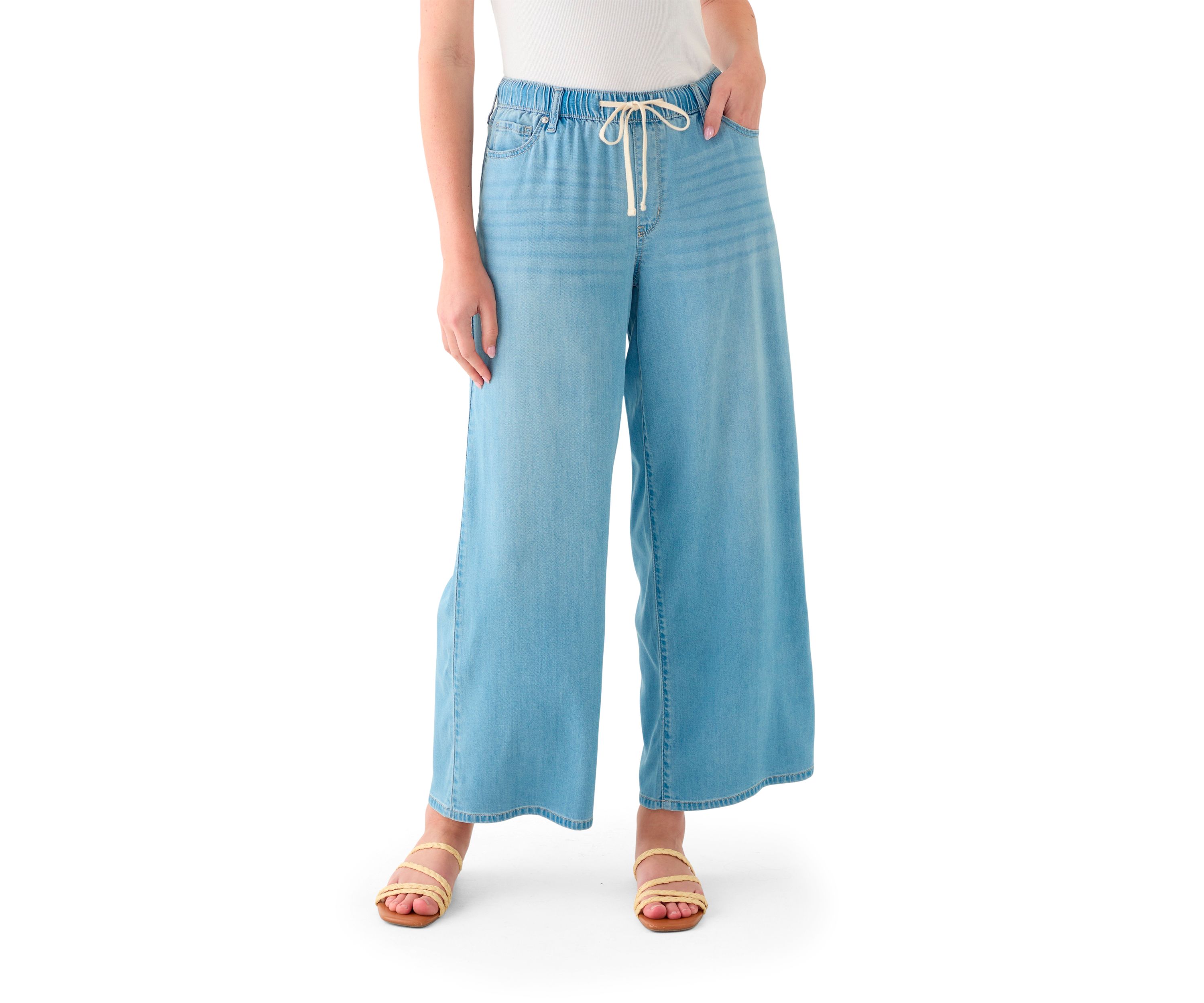Womens Soft Drape Wide Leg Pants
