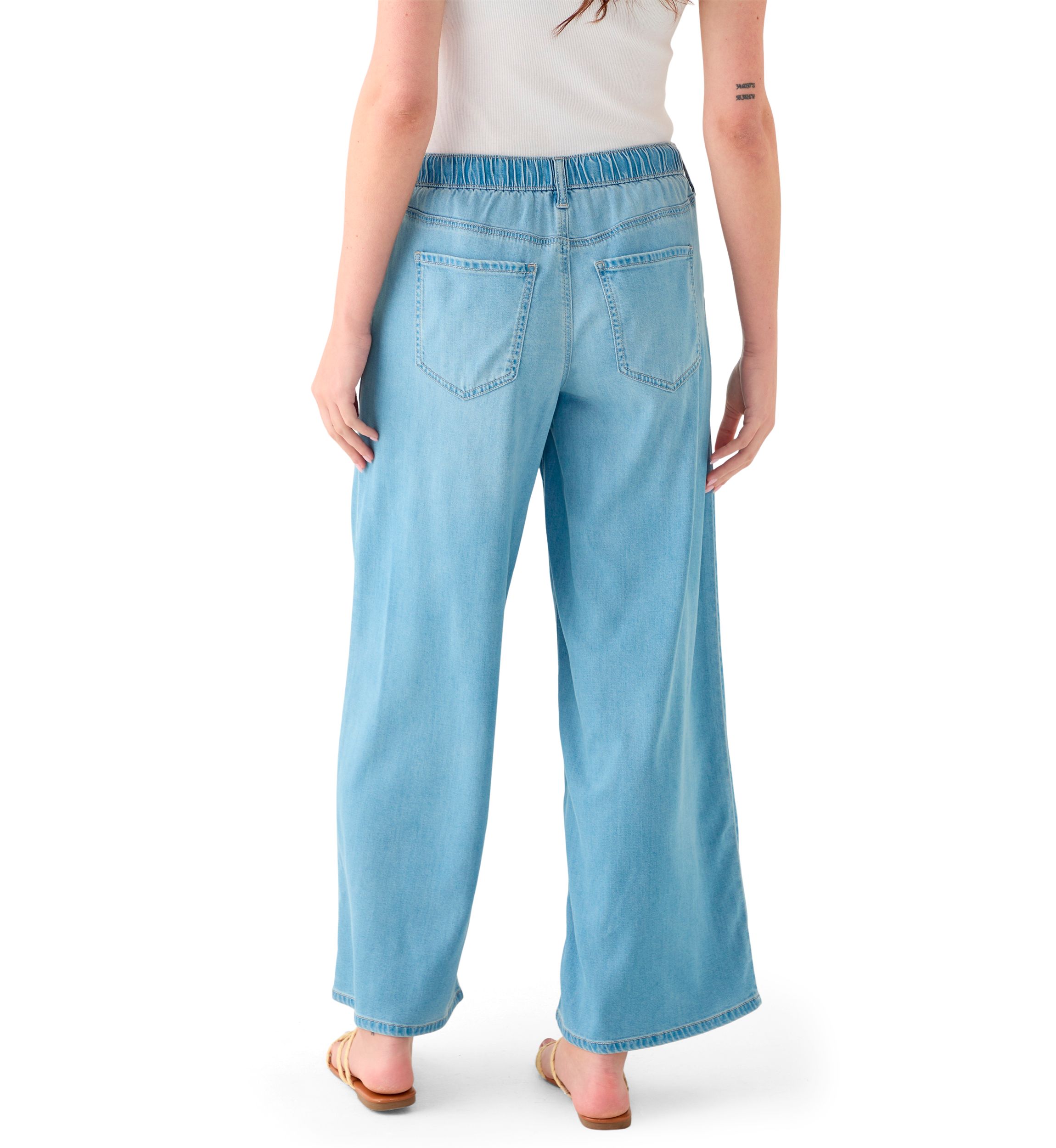 Womens Soft Drape Wide Leg Pants