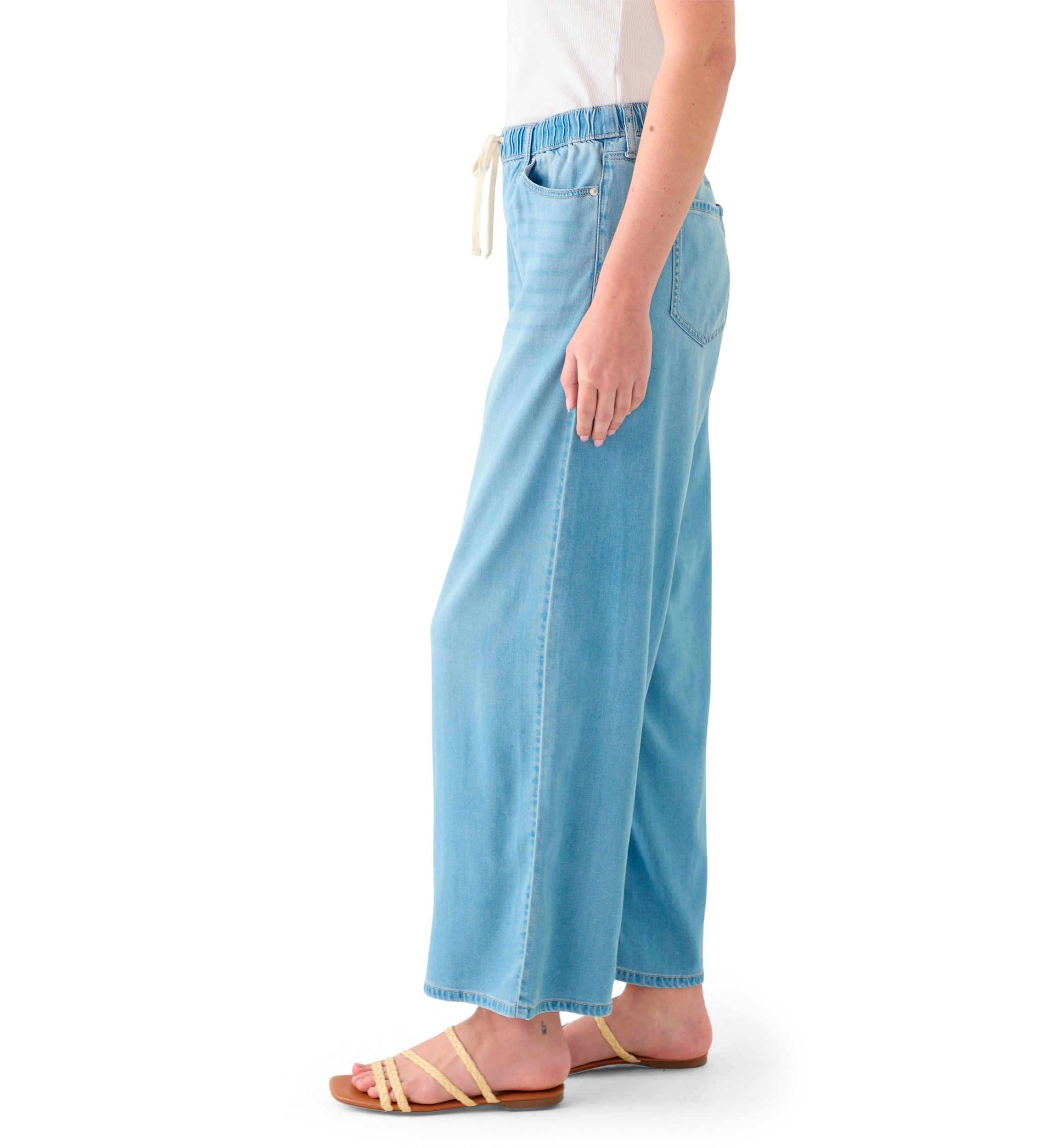 Womens Soft Drape Wide Leg Pants