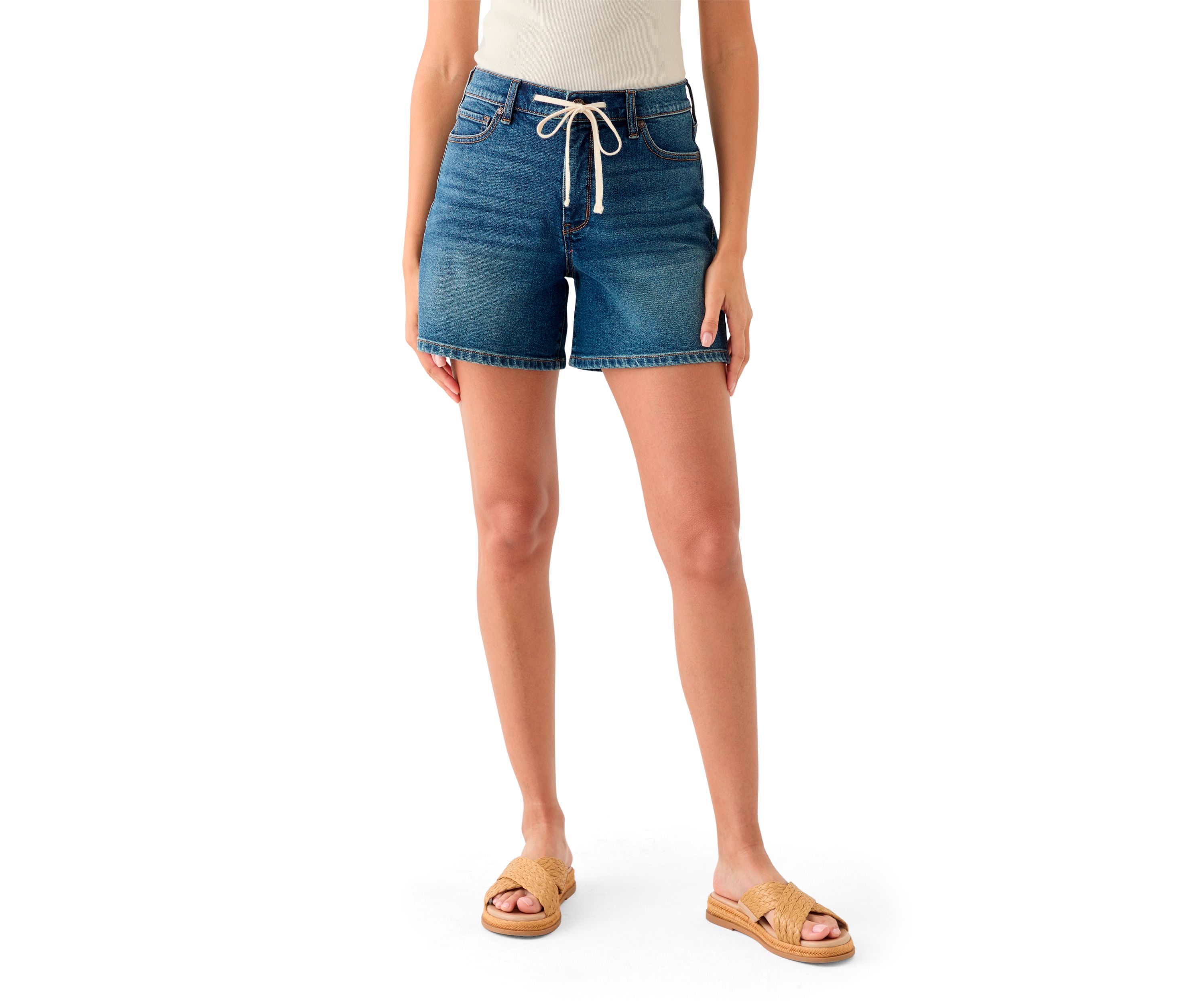 Womens Tie Waist Long Shorts
