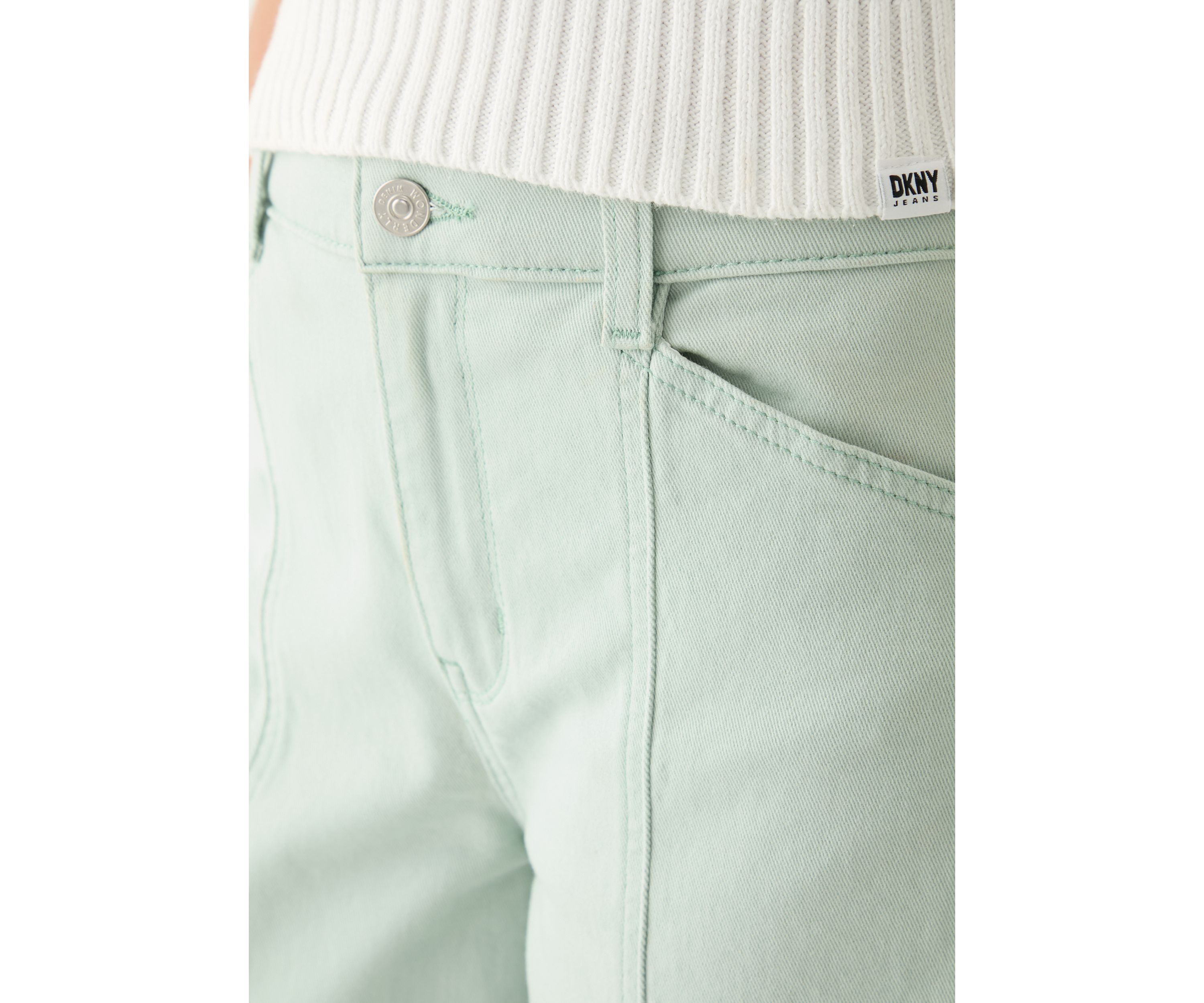 Womens Wide Leg Front Cropped Pants