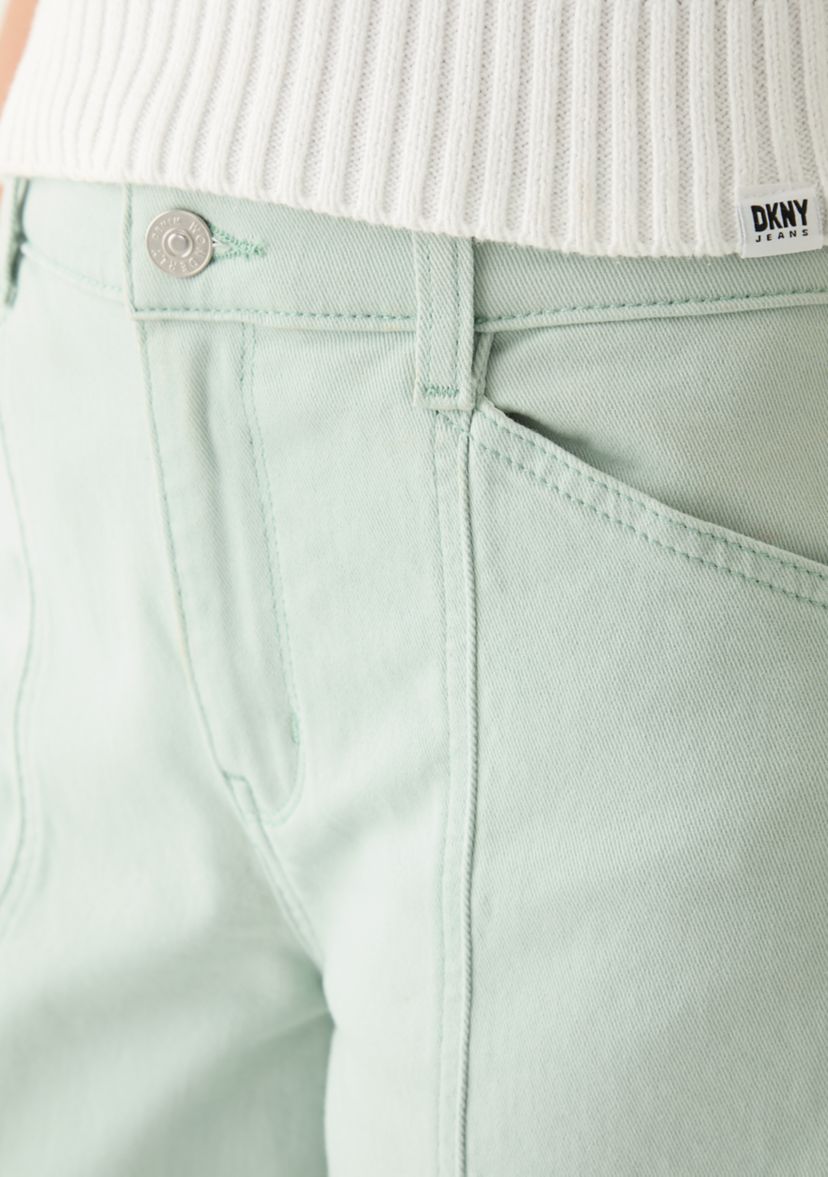 Womens Wide Leg Front Cropped Pants