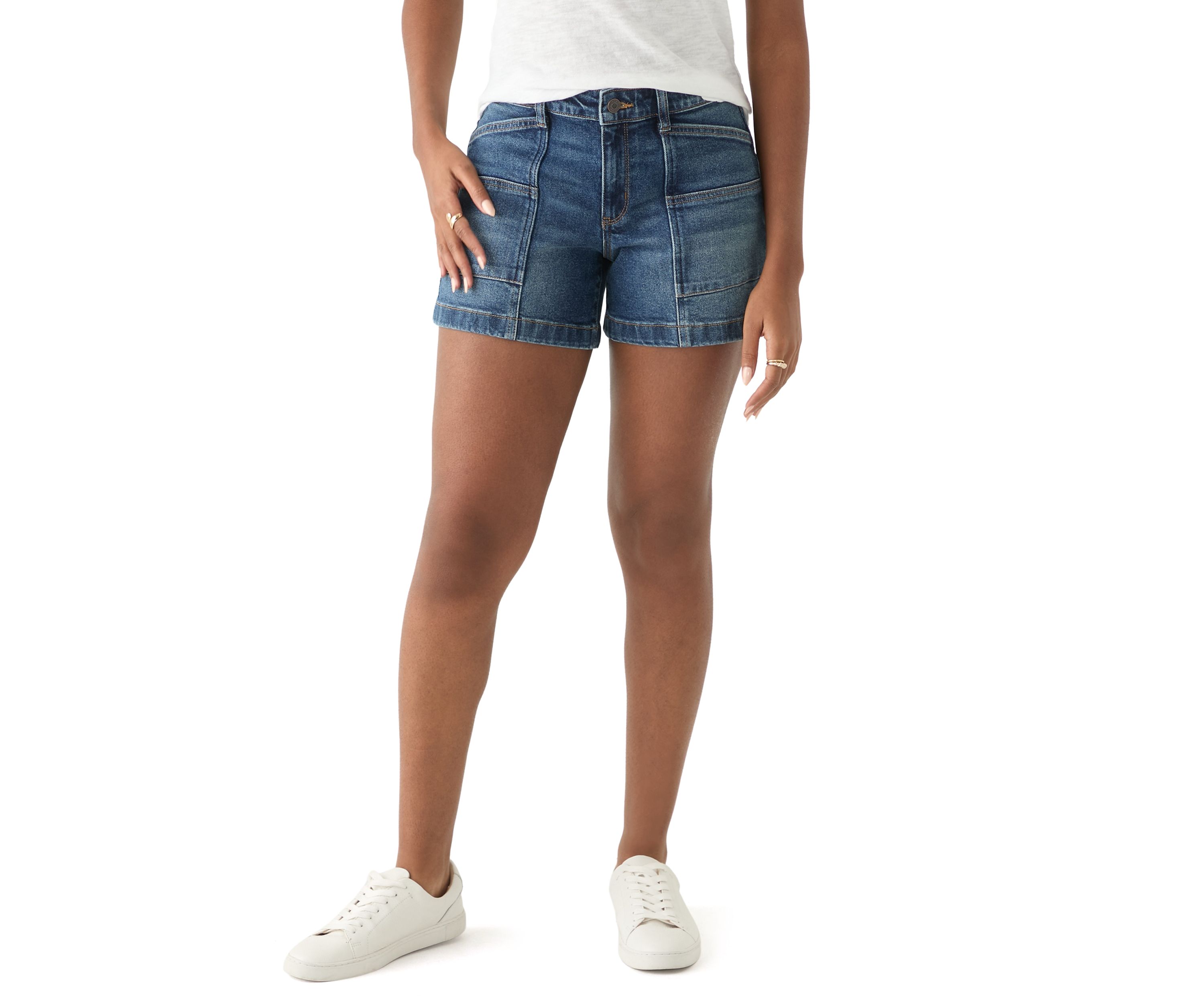 Womens Mid Rise Utility Shorts