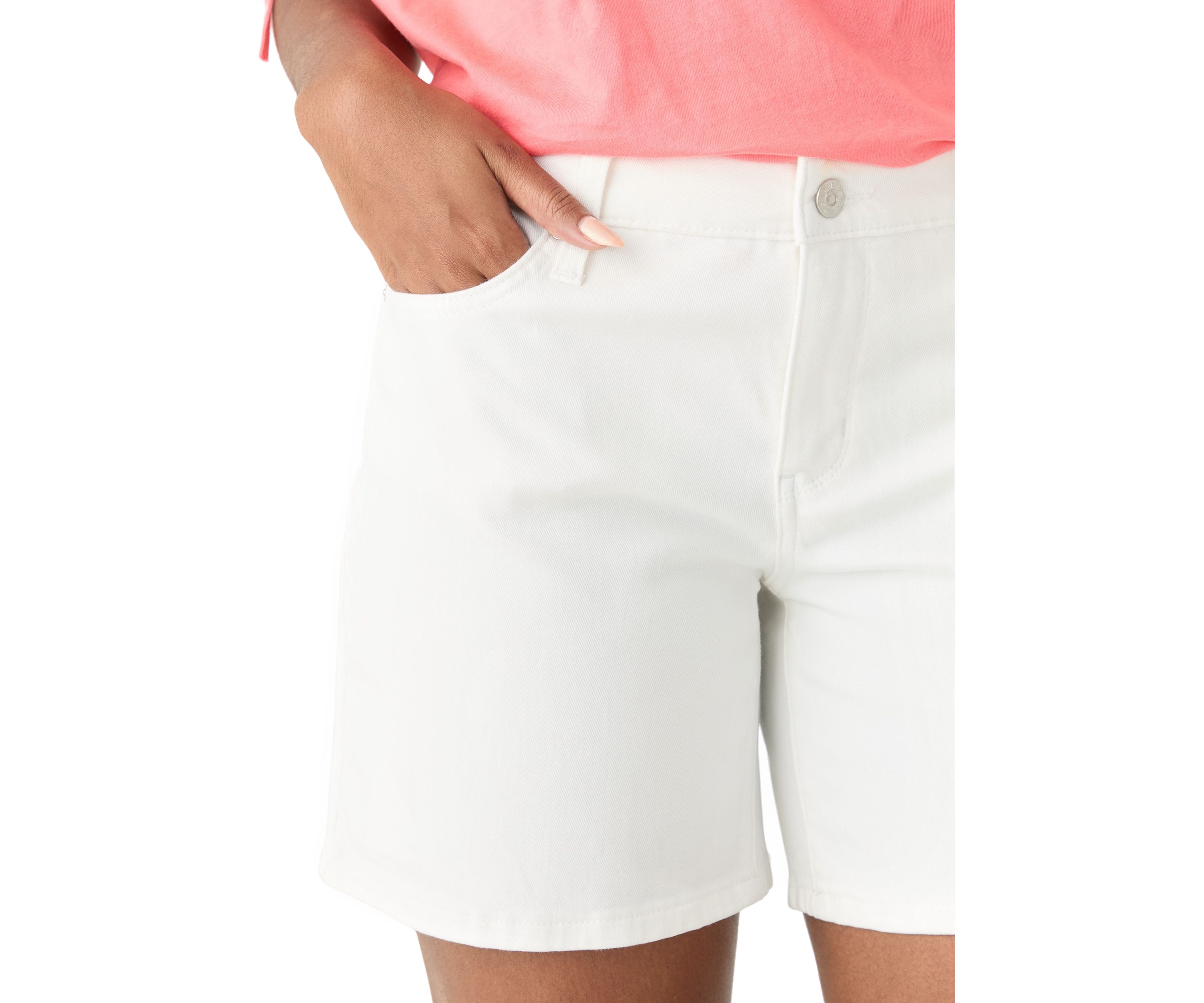 Womens Mid Rise 7" Relaxed Boyfriend Shorts