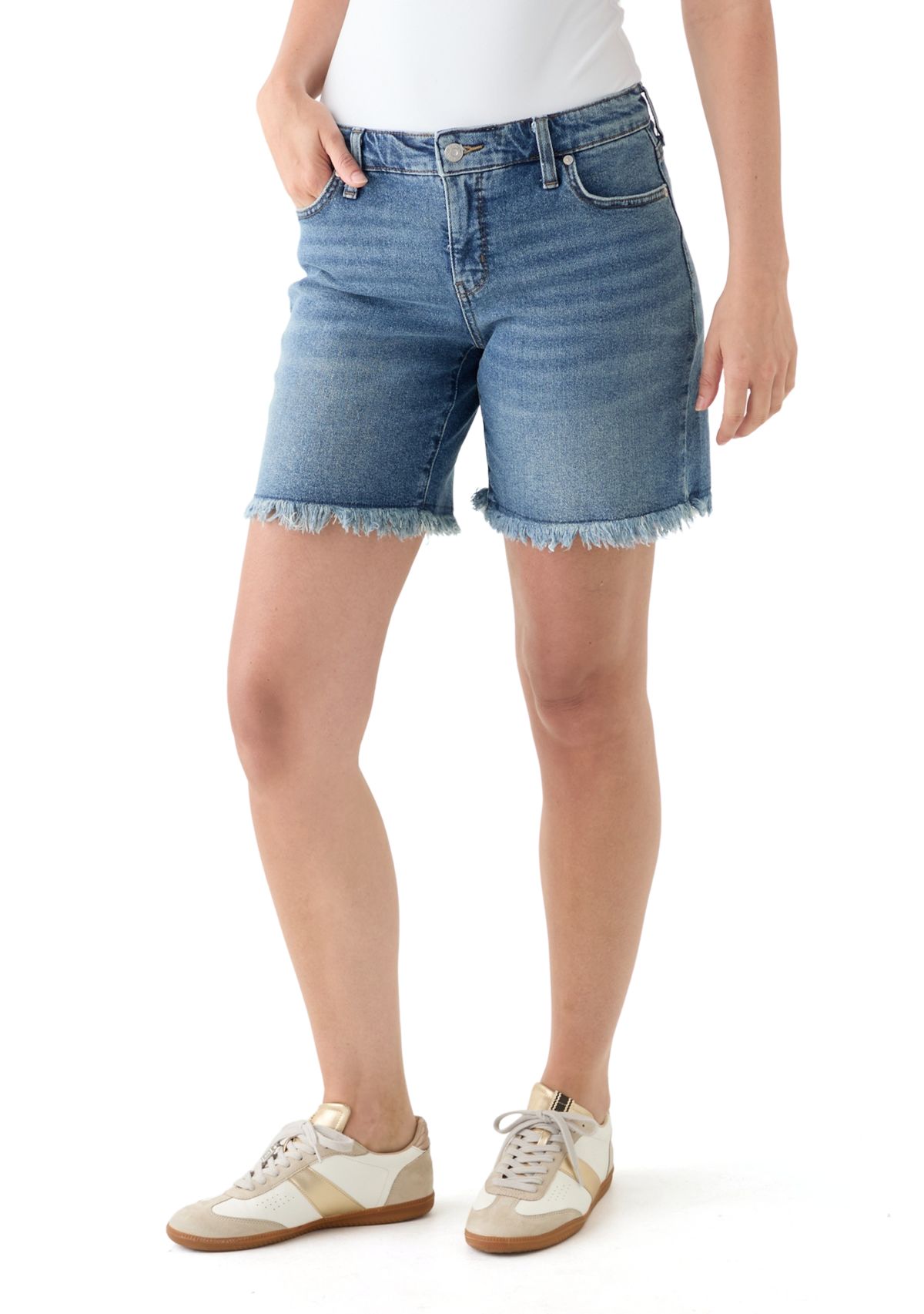 Womens Mid Rise 7" Relaxed Boyfriend Shorts