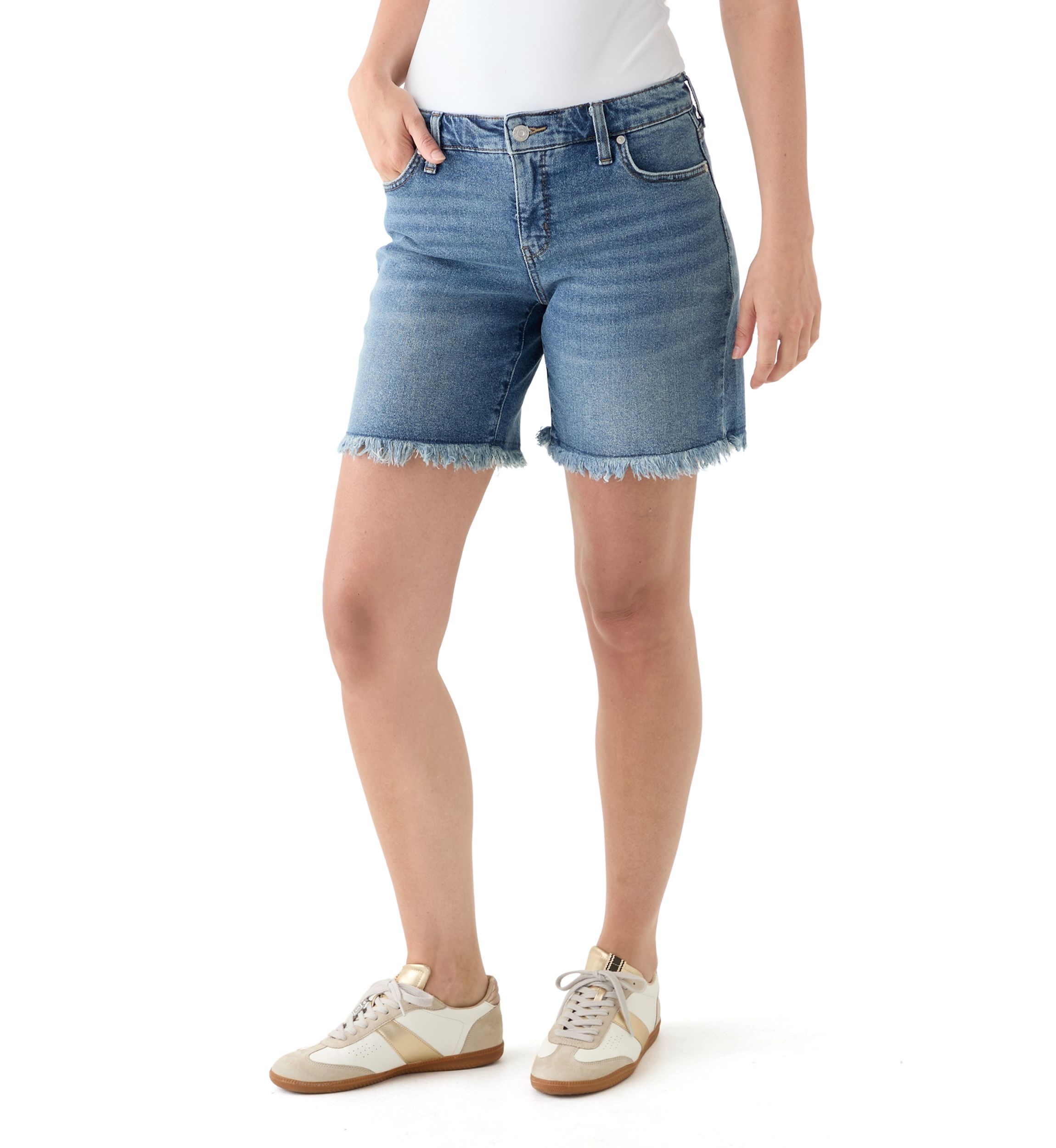 Womens Mid Rise 7" Relaxed Boyfriend Shorts
