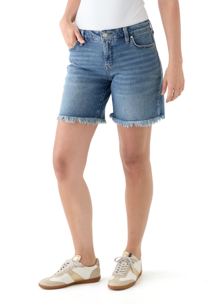 Womens Mid Rise 7" Relaxed Boyfriend Shorts