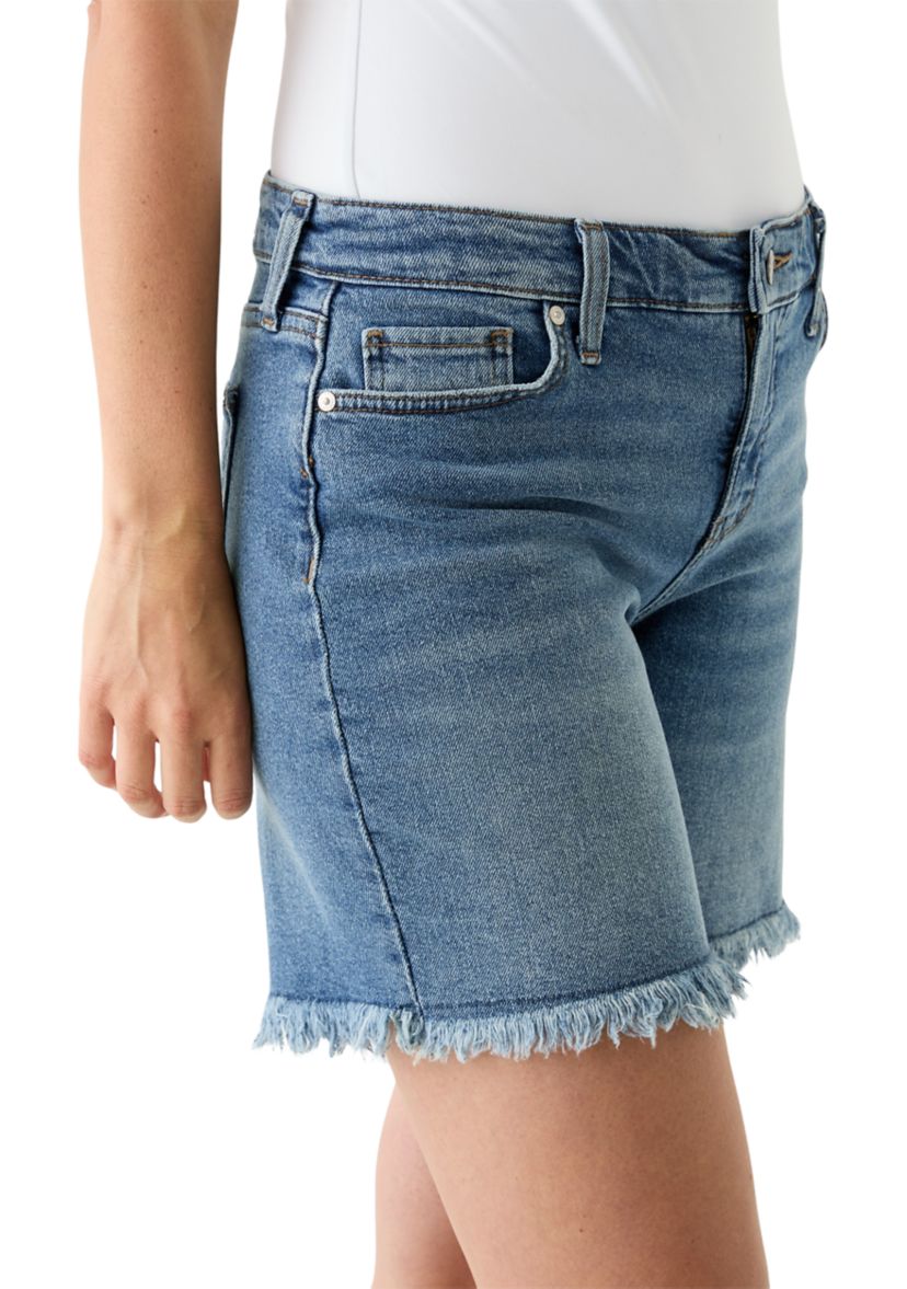 Womens Mid Rise 7" Relaxed Boyfriend Shorts