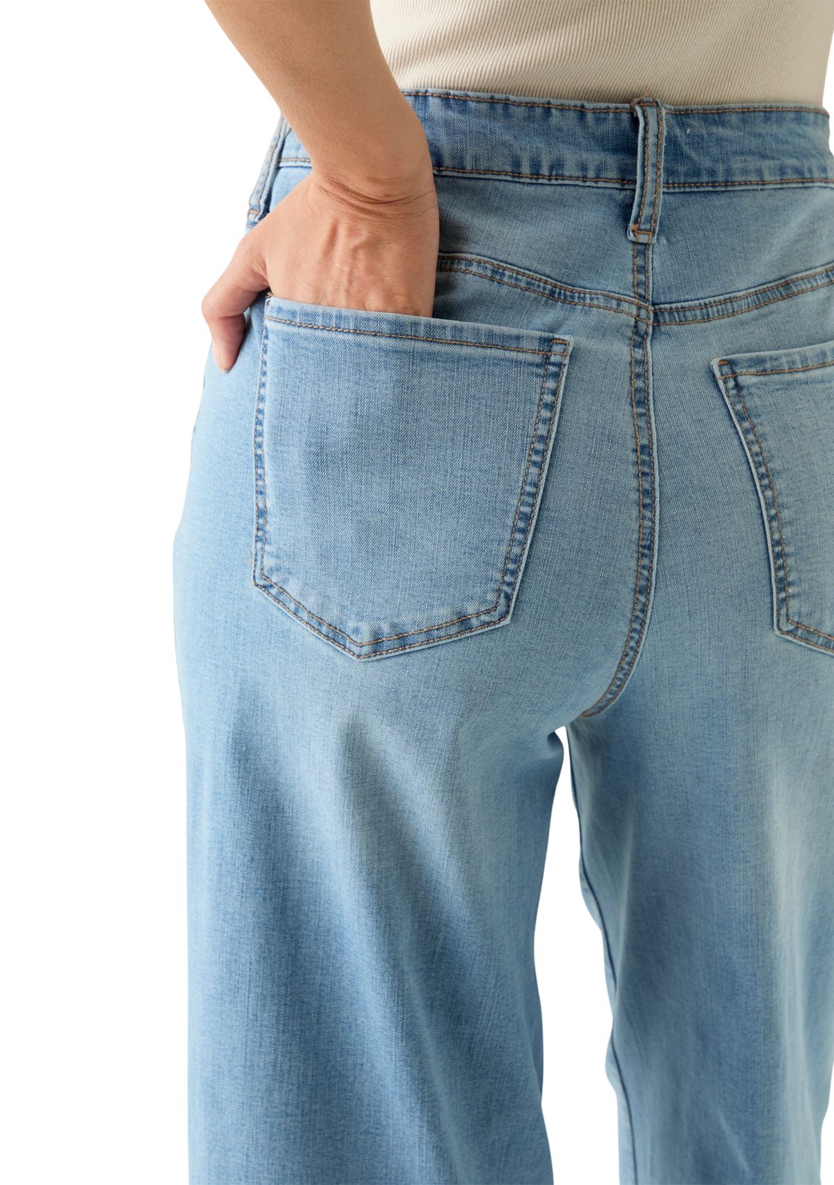 Womens Wide Leg Release Hem Cropped Pants