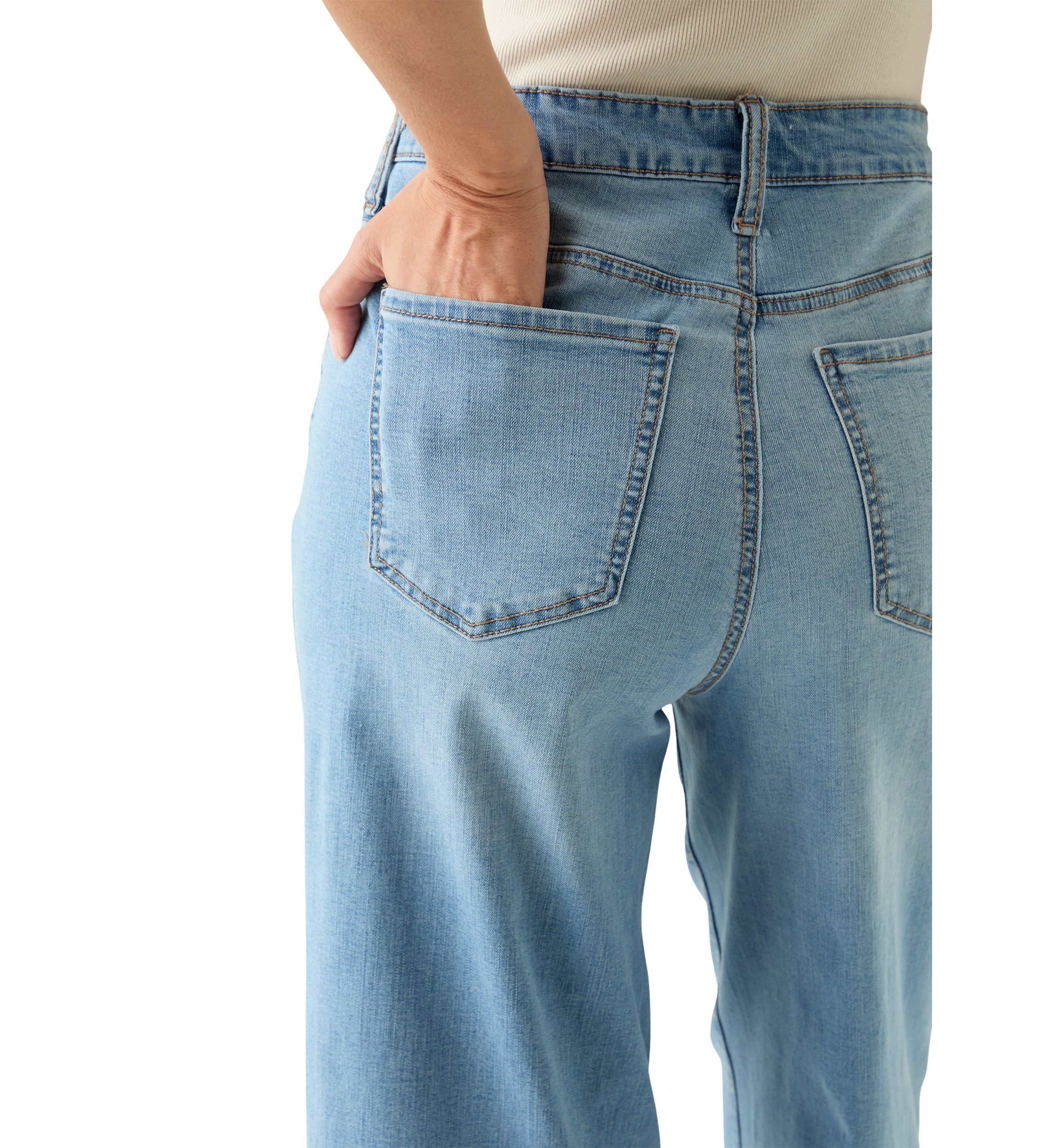 Womens Wide Leg Release Hem Cropped Pants