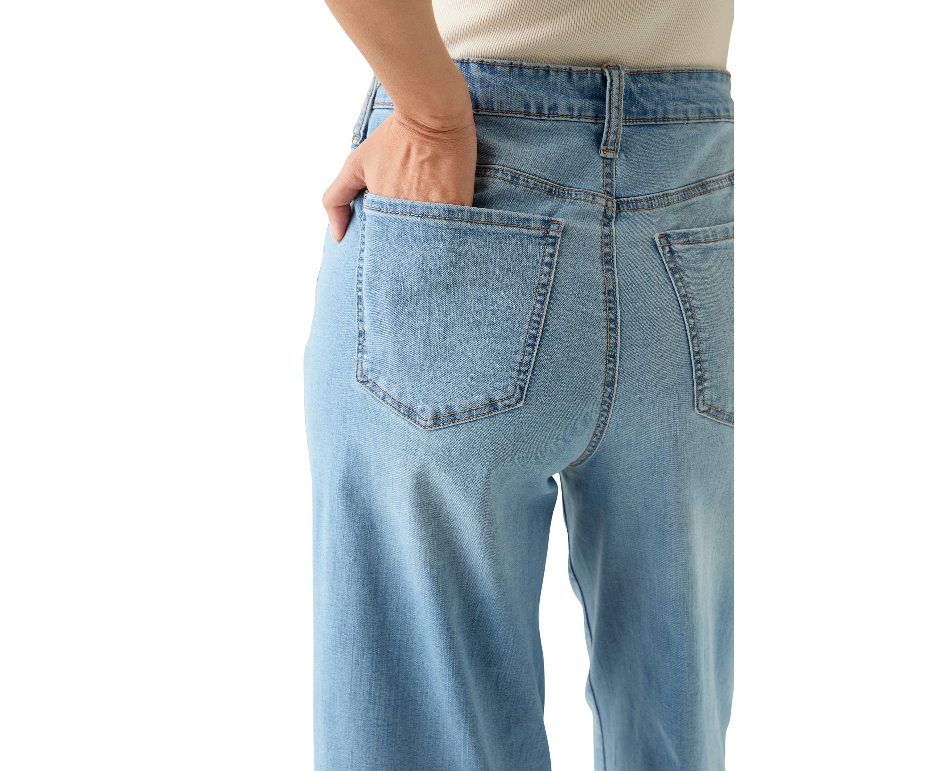 Womens Wide Leg Release Hem Cropped Pants